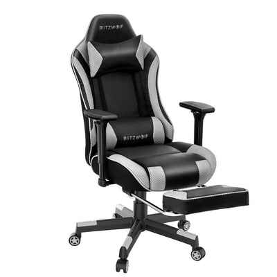 BLiTZWOLF Gaming-Stuhl »BW-GC5«, ergonomisches Design, hohe Rückenlehne, Gamer-Rennstühle, 360 ° drehbar, 4D-verstellbare Armlehne, dickes Federkissen mit Fußstütze für Home Office