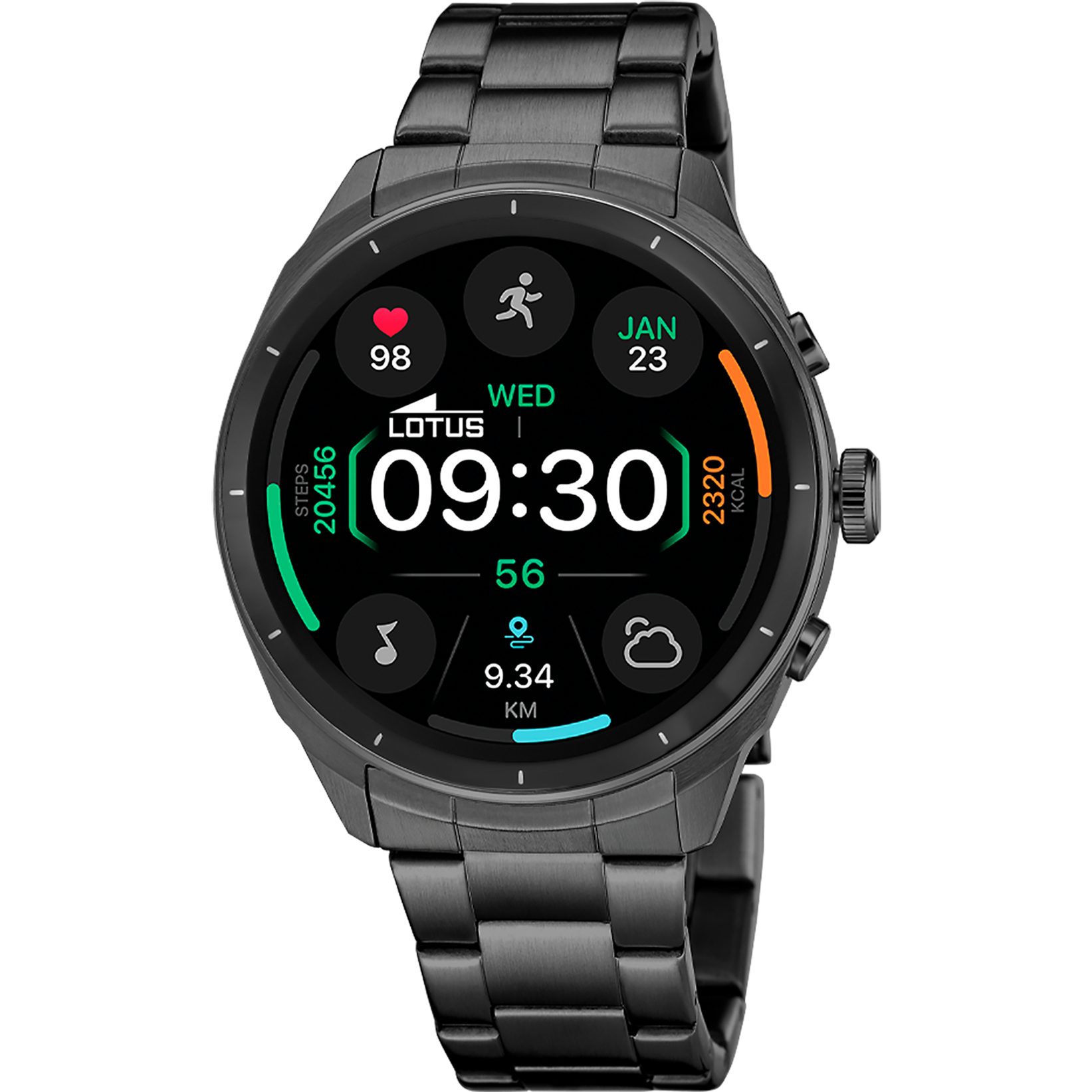 Lotus Smartwatch Smartwatch, Armbanduhr,Herrenuhr,Bluetooth,Steuerung der Smartphone-Kamera,Wecker