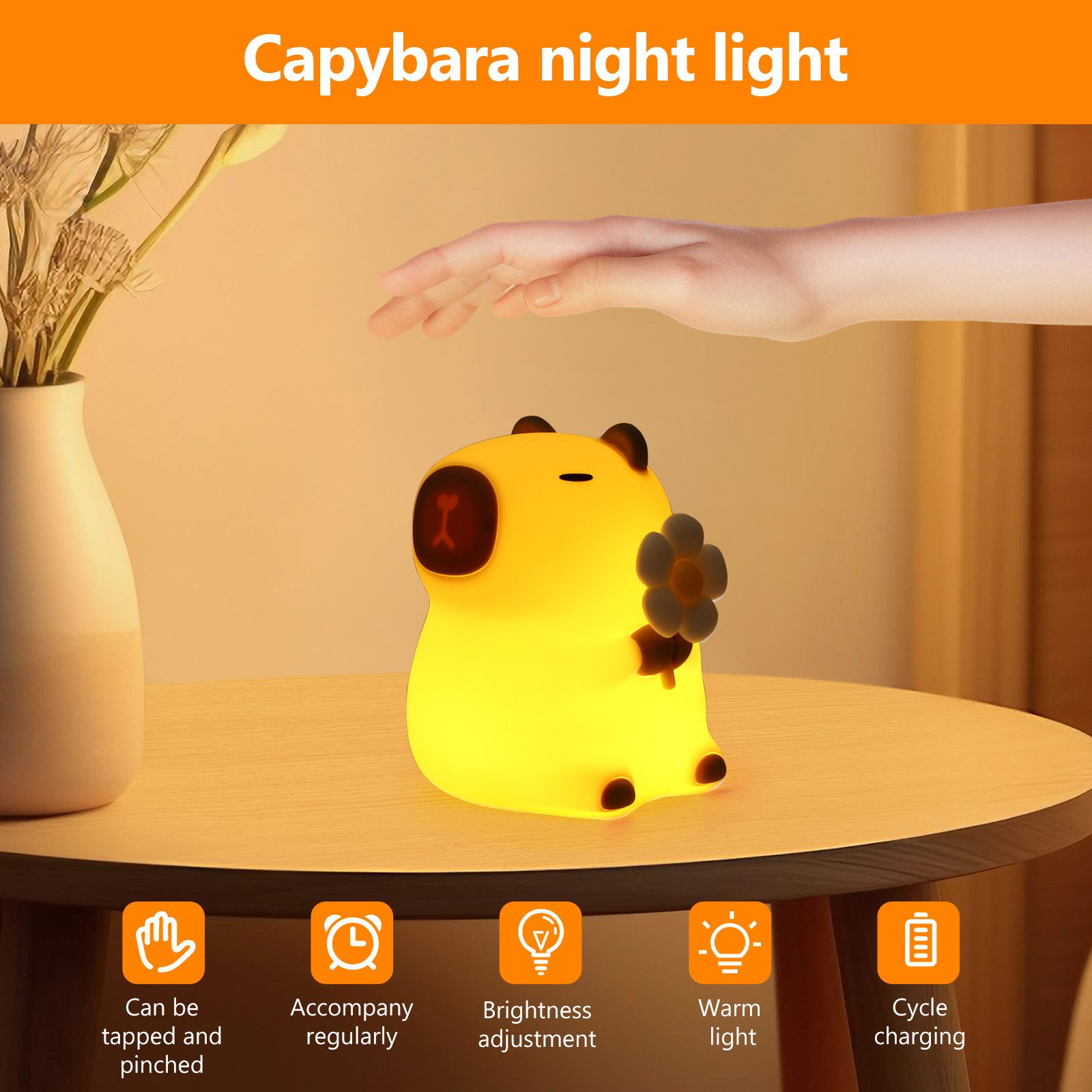 BlingBin LED Nachtlicht Capybara Silikon Nachttischlampe, günstig online kaufen
