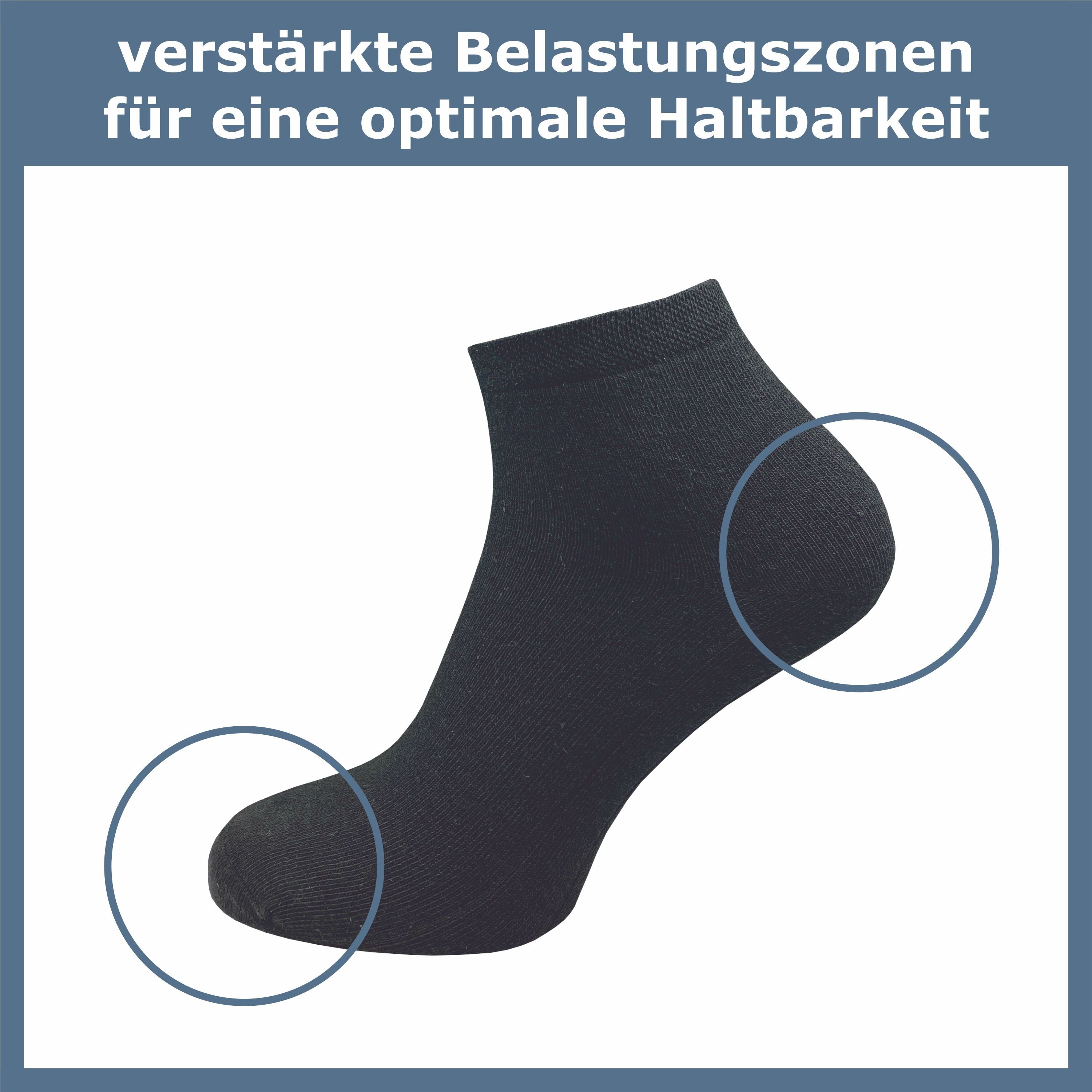 (6 etwas weiß schwarz - drückende Schaft Quartersocken ohne Naht Socke, einer rutschen - Sneaker als GAWILO und daher länger Damen Paar) Kurzsocken für kein in bei