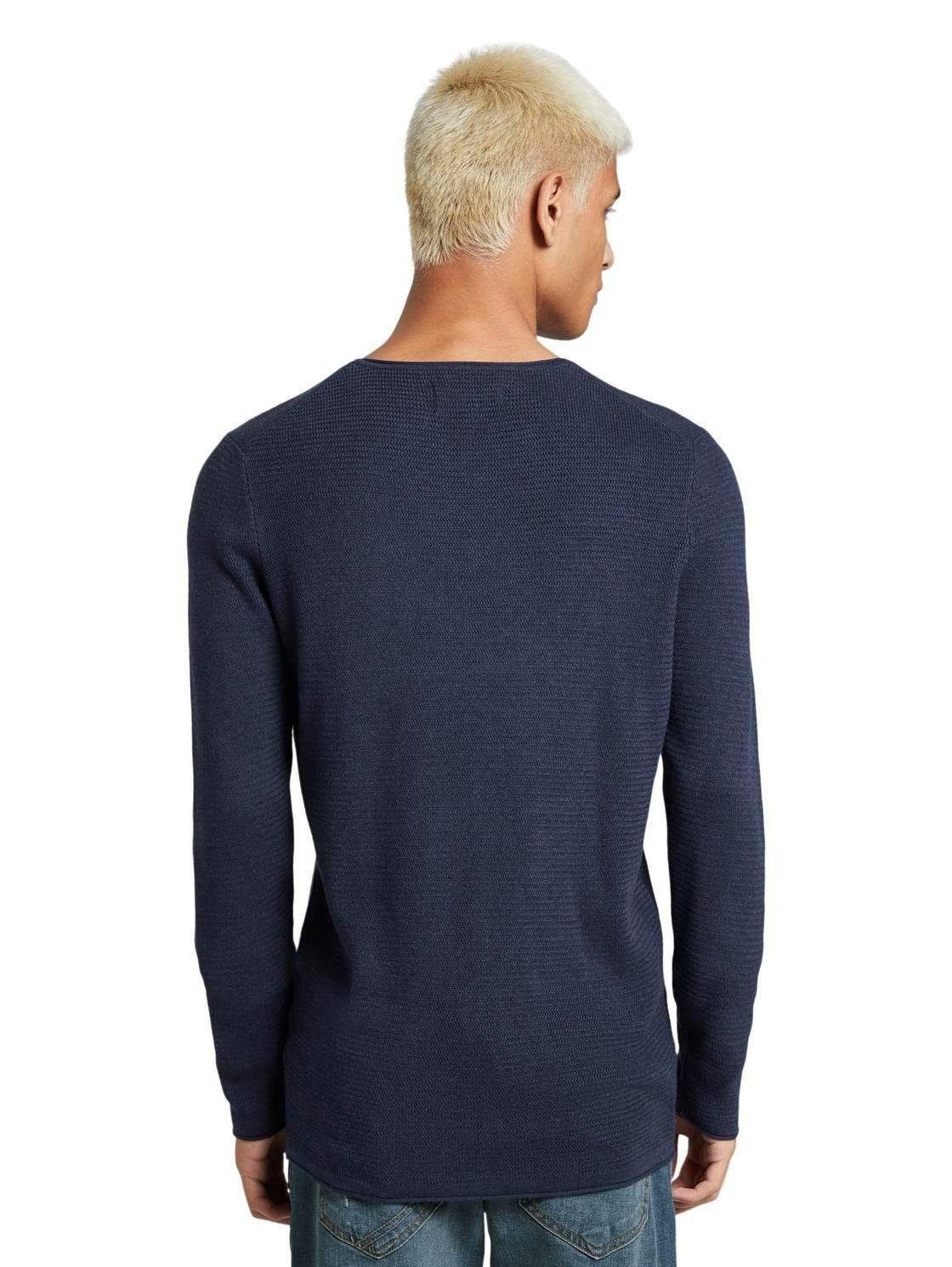 navy Denim TAILOR TOM Strickpullover mit dezenter Struktur