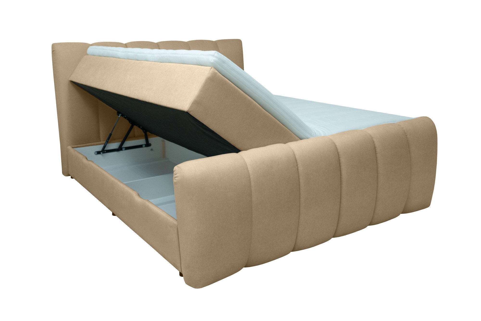 OTTO home Boxbett DORA, Doppelbett inkl. Bettkasten, Federkernbett, Breiten: 160, 180 cm, Boxbett: 5-Z-Taschenfederkern im Unterbau, Härtegrad 3, inkl. Topper