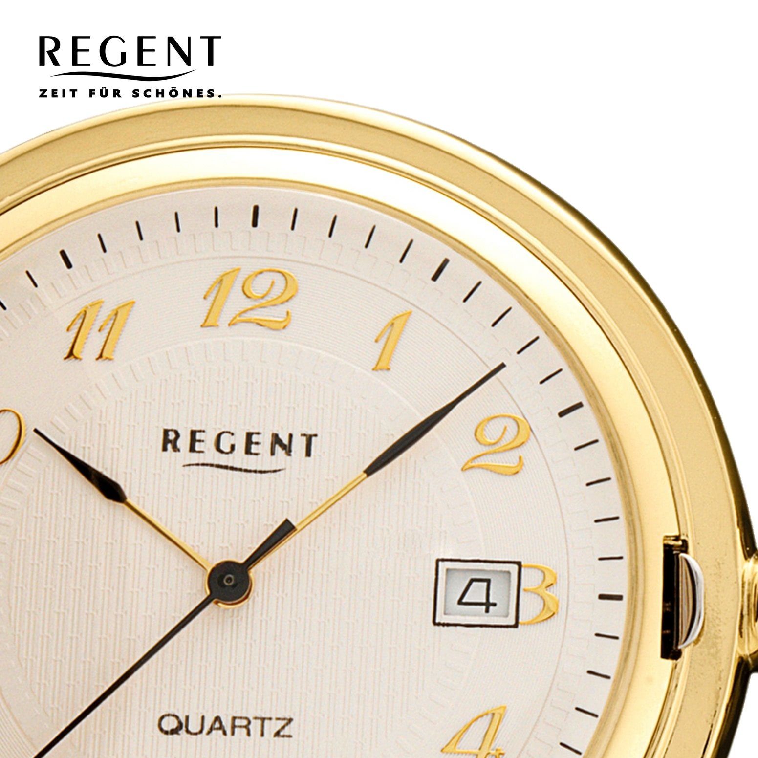Regent Taschenuhr Regent Taschenuhr für Damen Herren P-15, (Analoguhr), Herren  Taschenuhr rund, groß (ca. 44mm), Metall vergoldet, Elegant