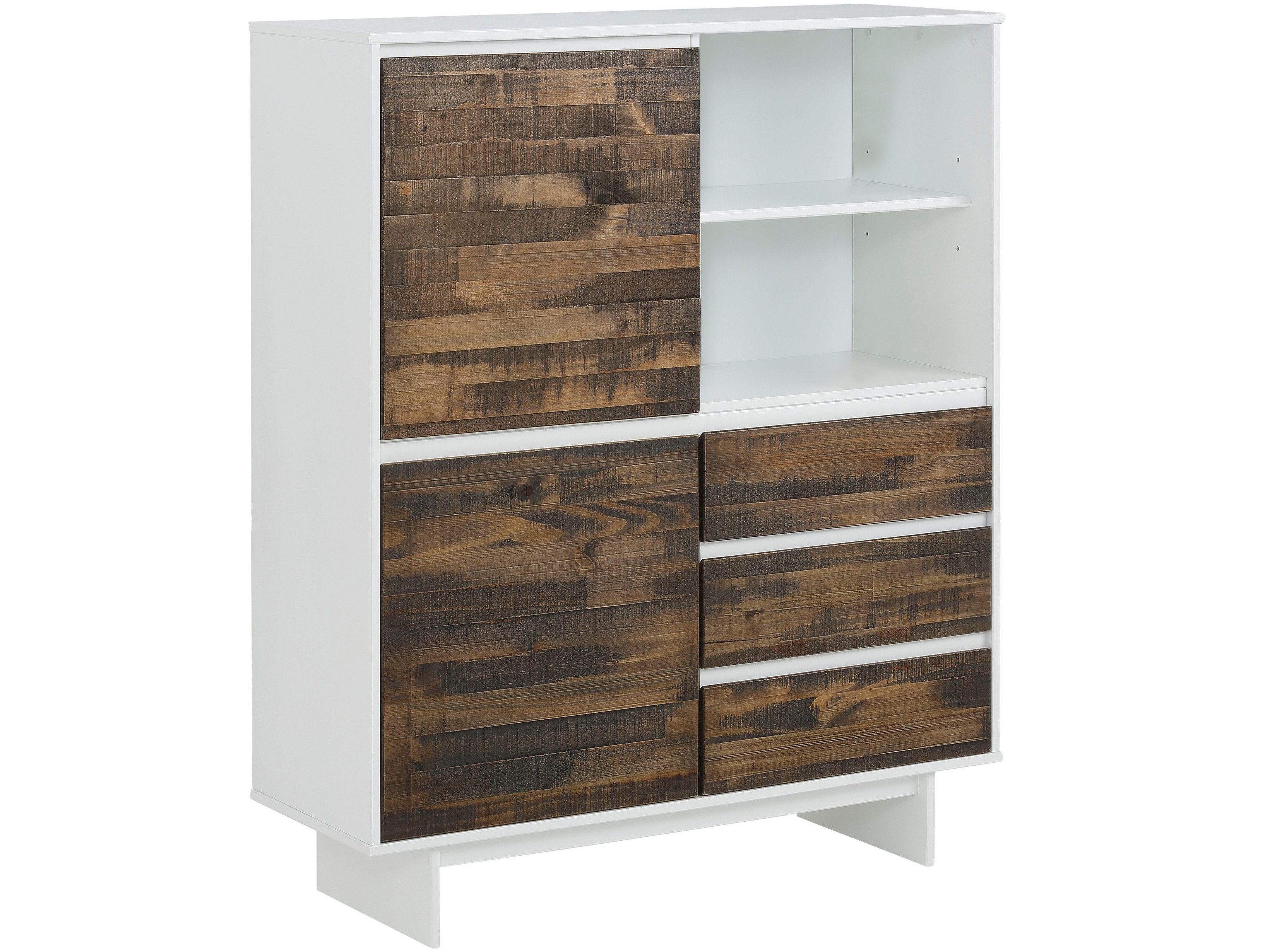 loft24 Mehrzweckschrank Marcy Midischrank, Schrank, 2 Türen, 3 Schubladen, Kiefer, Landhausstil