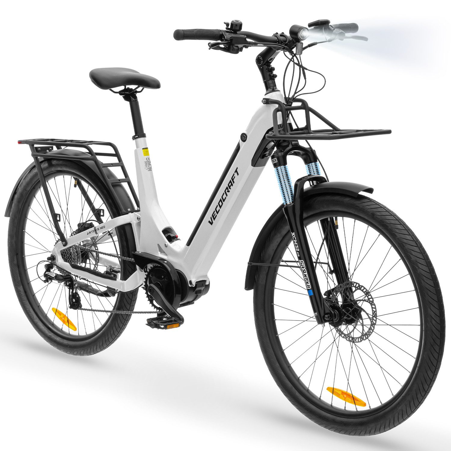 VECOCRAFT E-Bike 27.5Zoll SUV Elektrofahrrad 36V 13Ah 90KM ARTEMIS NEO Damen u. Herren, 8 Gang Shimano, Mittelmotor, 468 Wh, Elektrofahrrad für Damen u. Herren,Pedelec E-Citybike