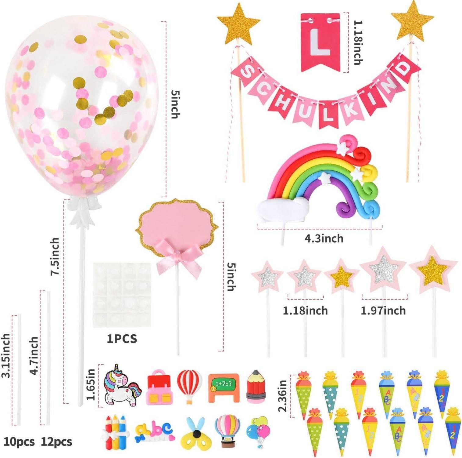 LuxusKollektion Dekohänger Tortendeko Einschulung Mädchen Rosa günstig online kaufen