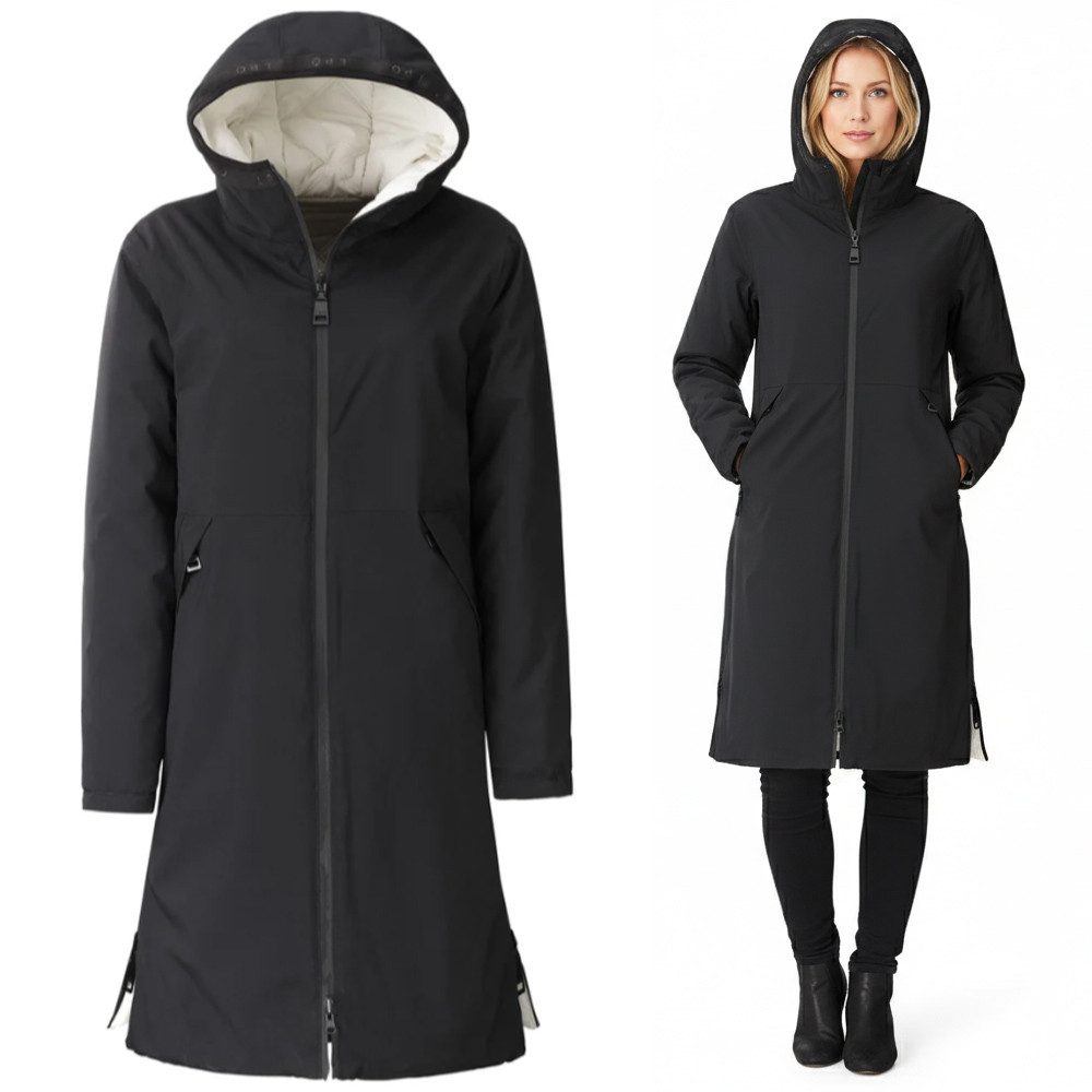 Linea Primero Hardshelljacke Linea Primero - Damen NAKITA warmer Wende-Mantel 15.000 mm, weiß grau