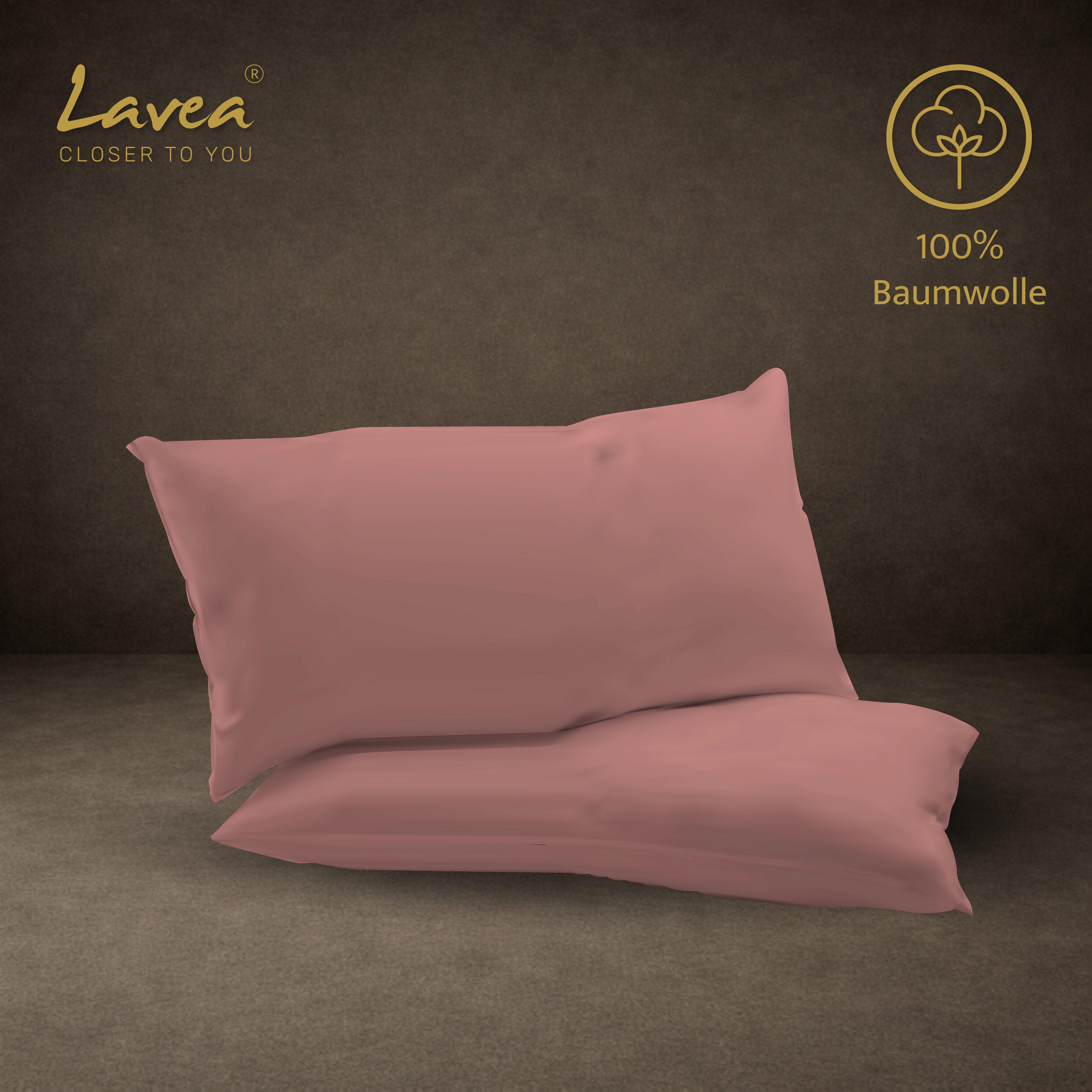 Lavea Kissenbezug 2er Set 100% Baumwolle flauschig, Jasmin, Kissenhülle, Kissenbezüge, (2 Stück), pflegeleicht, langlebige Qualität, mit Reißverschluss – Bild 4 von 5