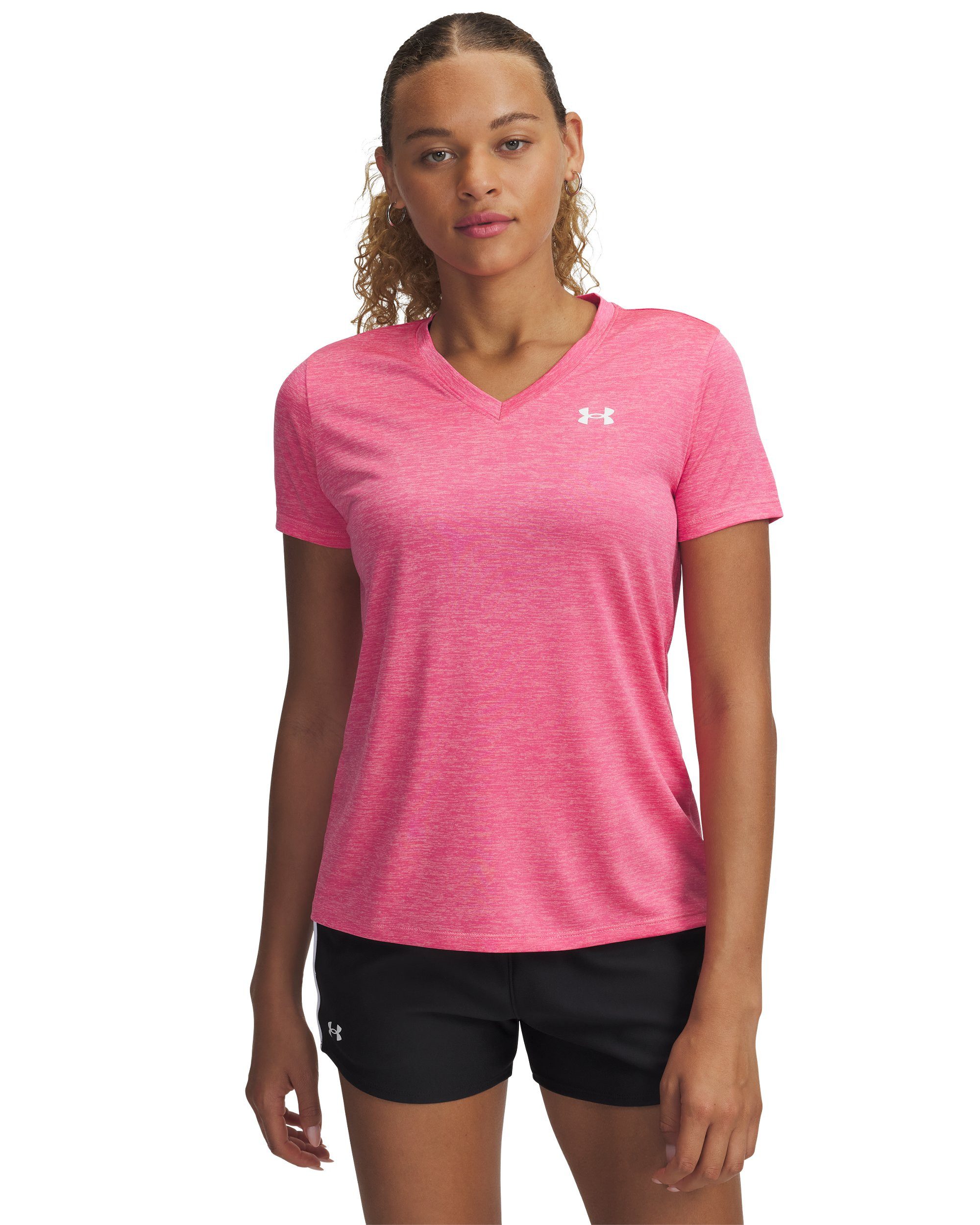 Under Armour® Trainingsshirt TECH SSV- TWIST mit V-Ausschnitt, Kurzarm-Design, schnell trocknend, atmungsaktiv