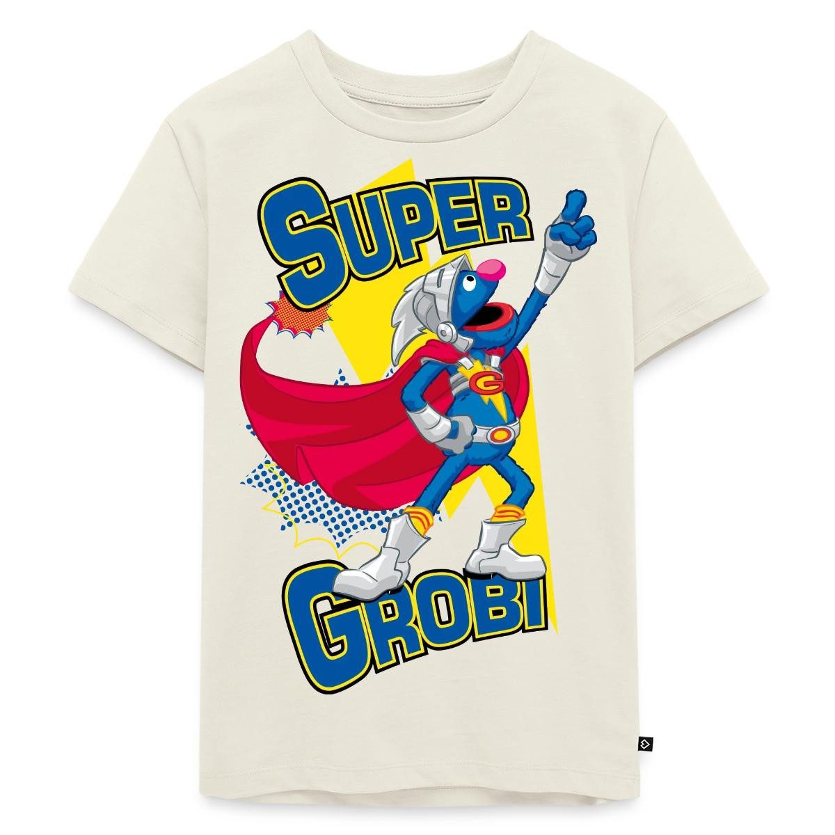 Spreadshirt T-Shirt Sesamstraße Grobi Supergrobi Superheld Kinder Premium T-Shirt (1-tlg) Normaler Schnitt für optimale Passform