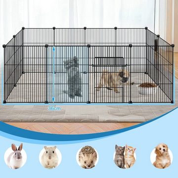 AUFUN Freigehege für Kaninchen aus Metallgitter inkl. Tür Kleintiergehege