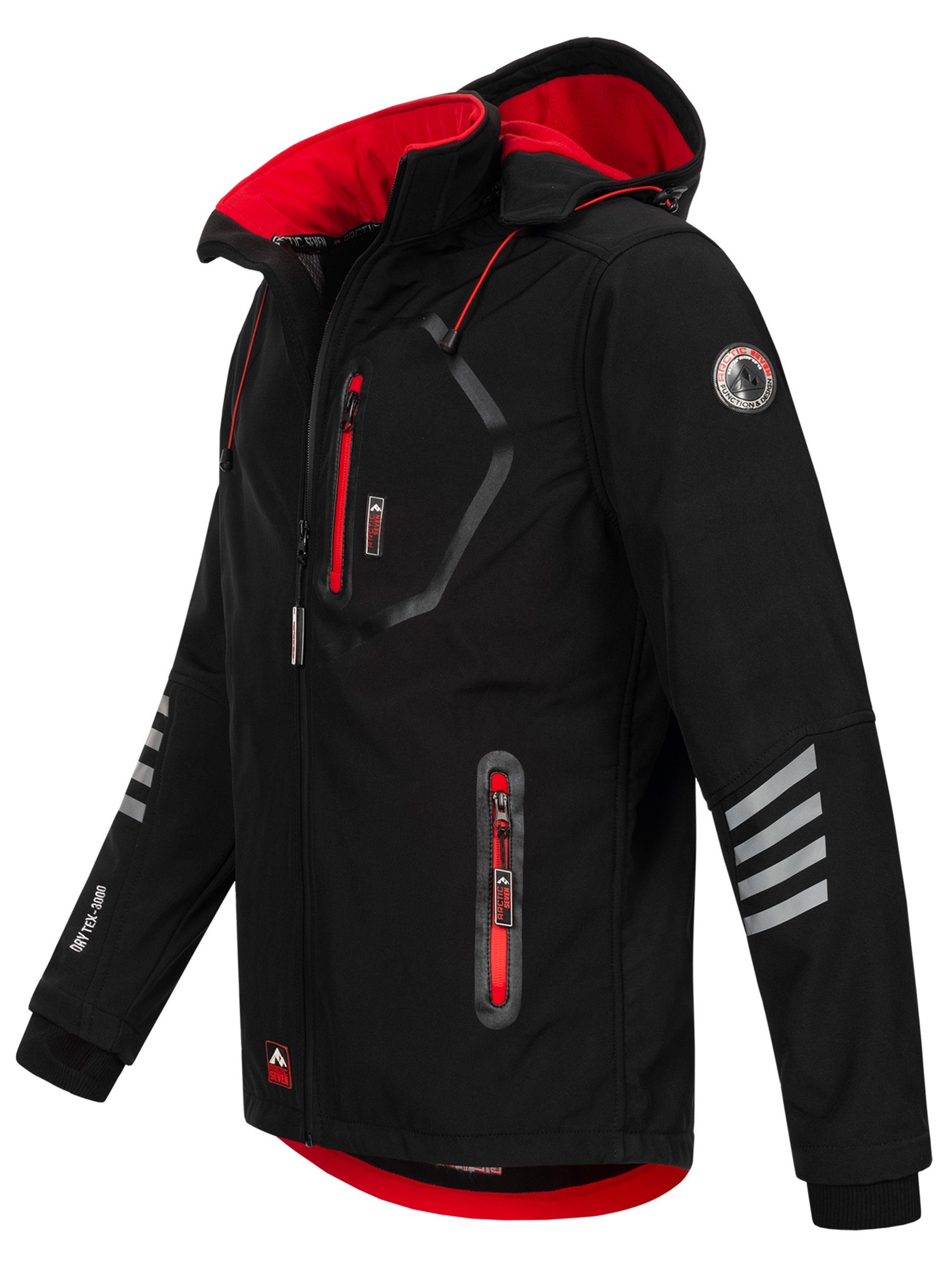 Arctic Seven Softshelljacke ASColori Outdoorjacke mit abnehmbarer Kapuze