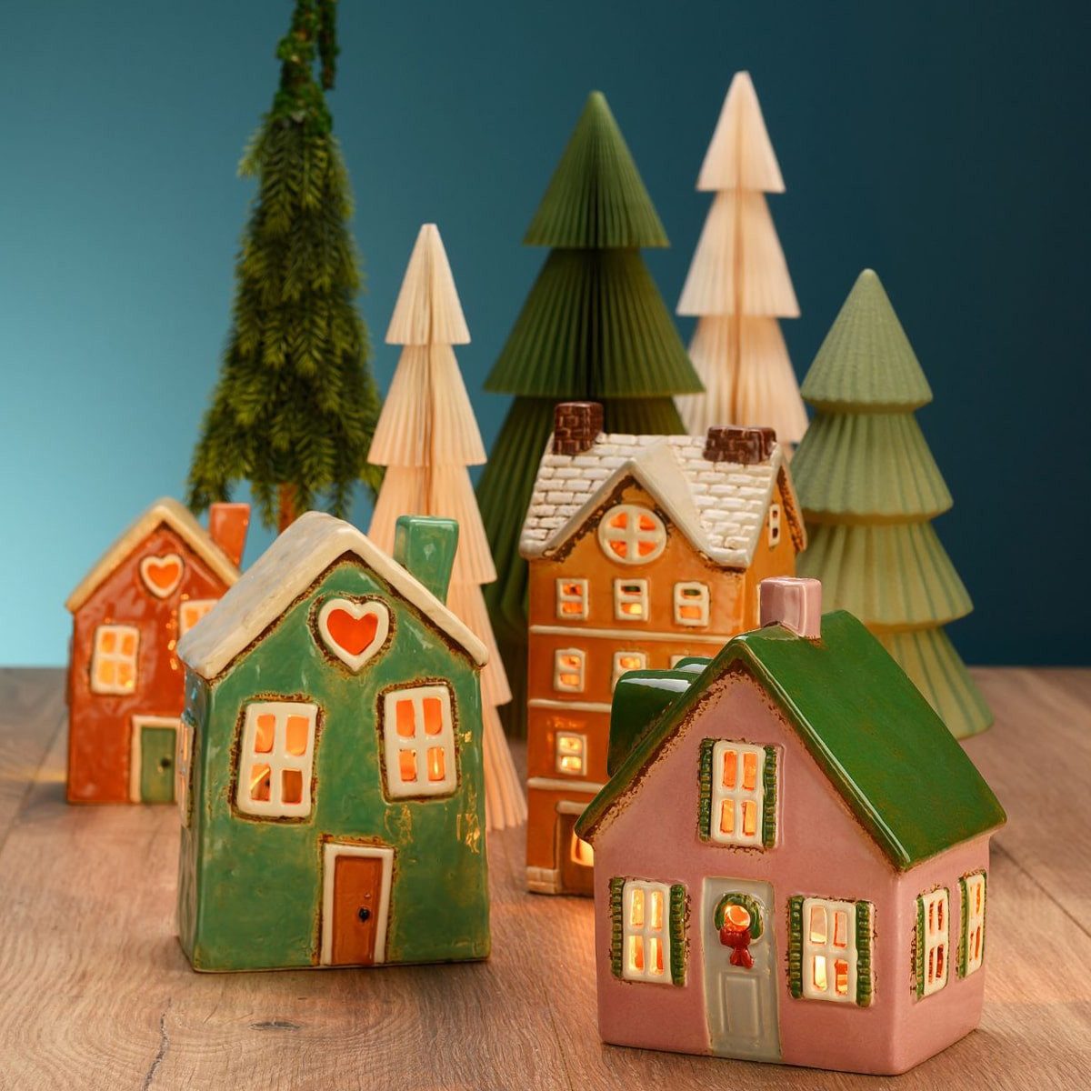 matches21 HOME & HOBBY Kerzenhalter Buntes Windlicht Lebkuchenhaus Stil aus günstig online kaufen