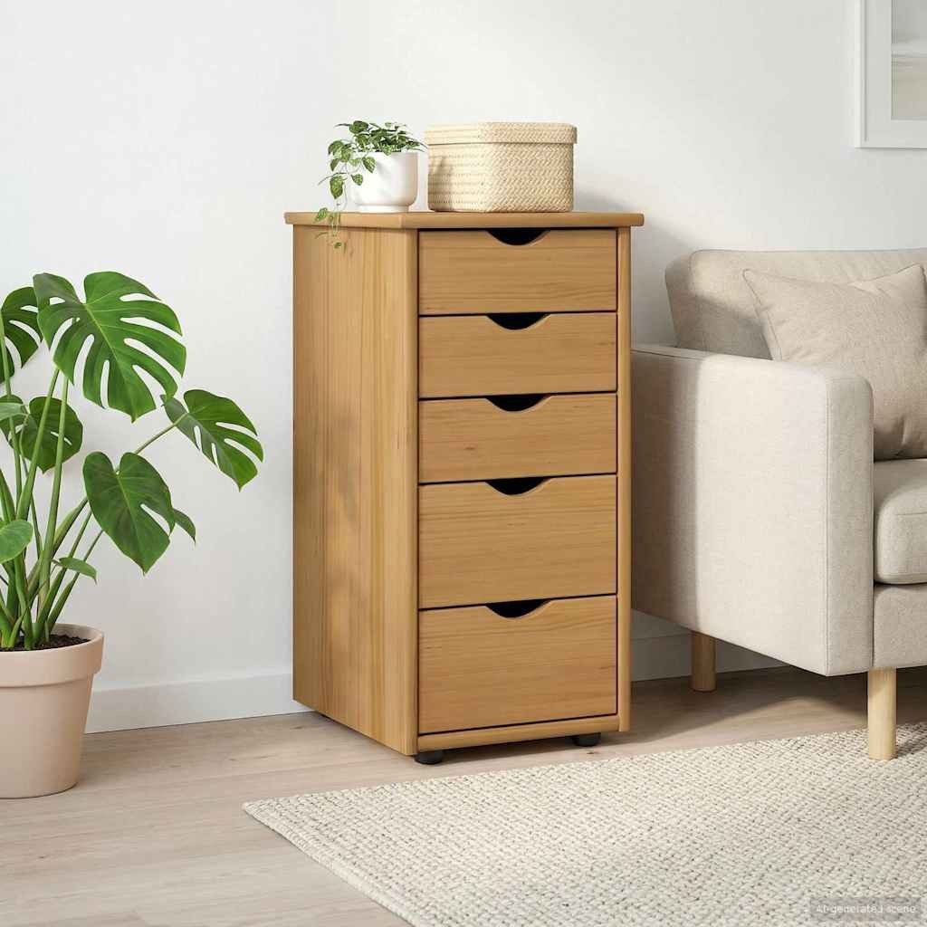 vidaXL Mehrzweckschrank vidaXL Schrank 34 x 39 x 61,5 cm Massivholz Kiefer Honigbraun