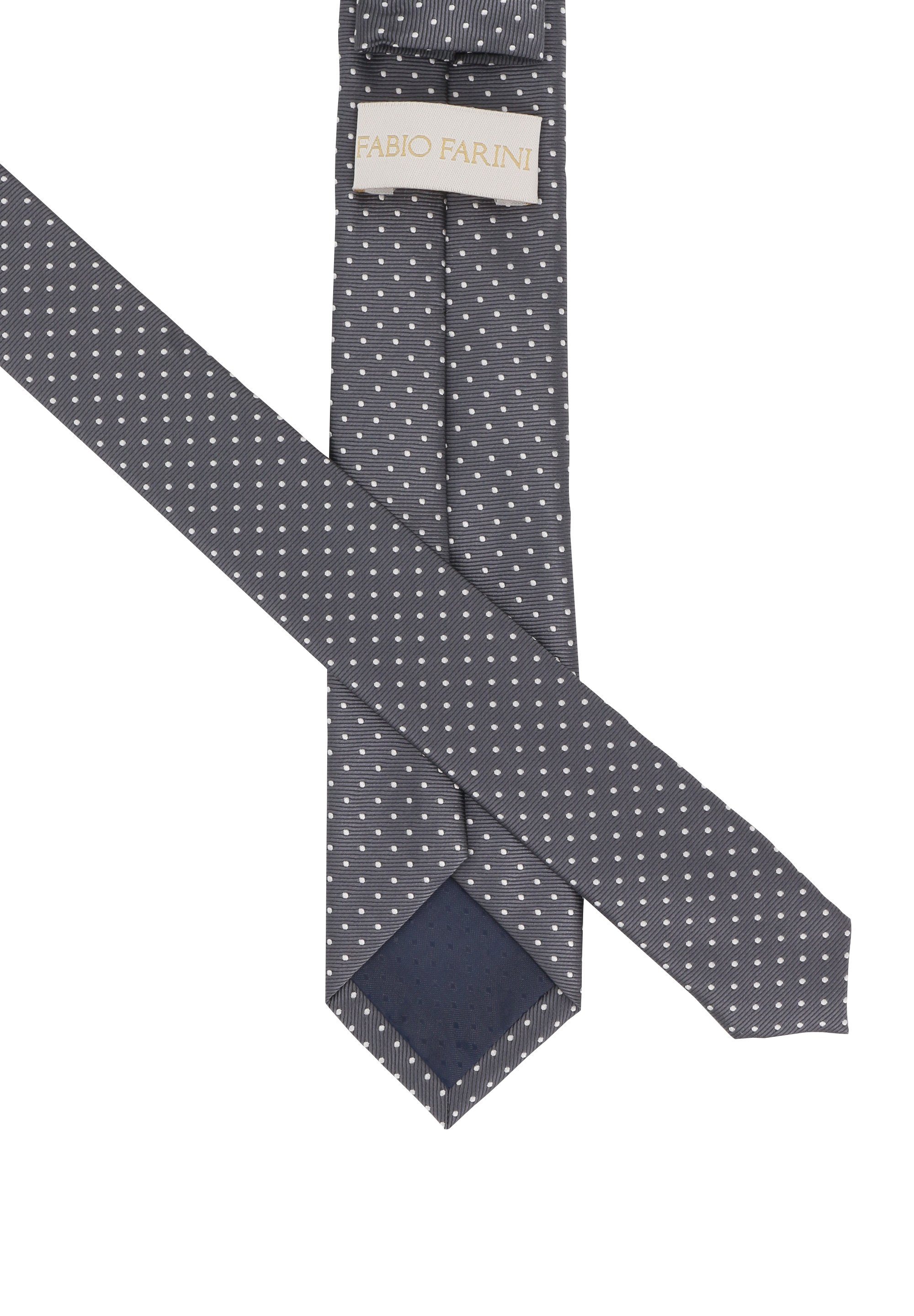 Fabio Farini Punkten (Weiß) Schmal - (ohne verschiedene Herren Krawatte (6cm), Krawatten Grau 6cm Gepunktet) Box, Schlips in Breite mit