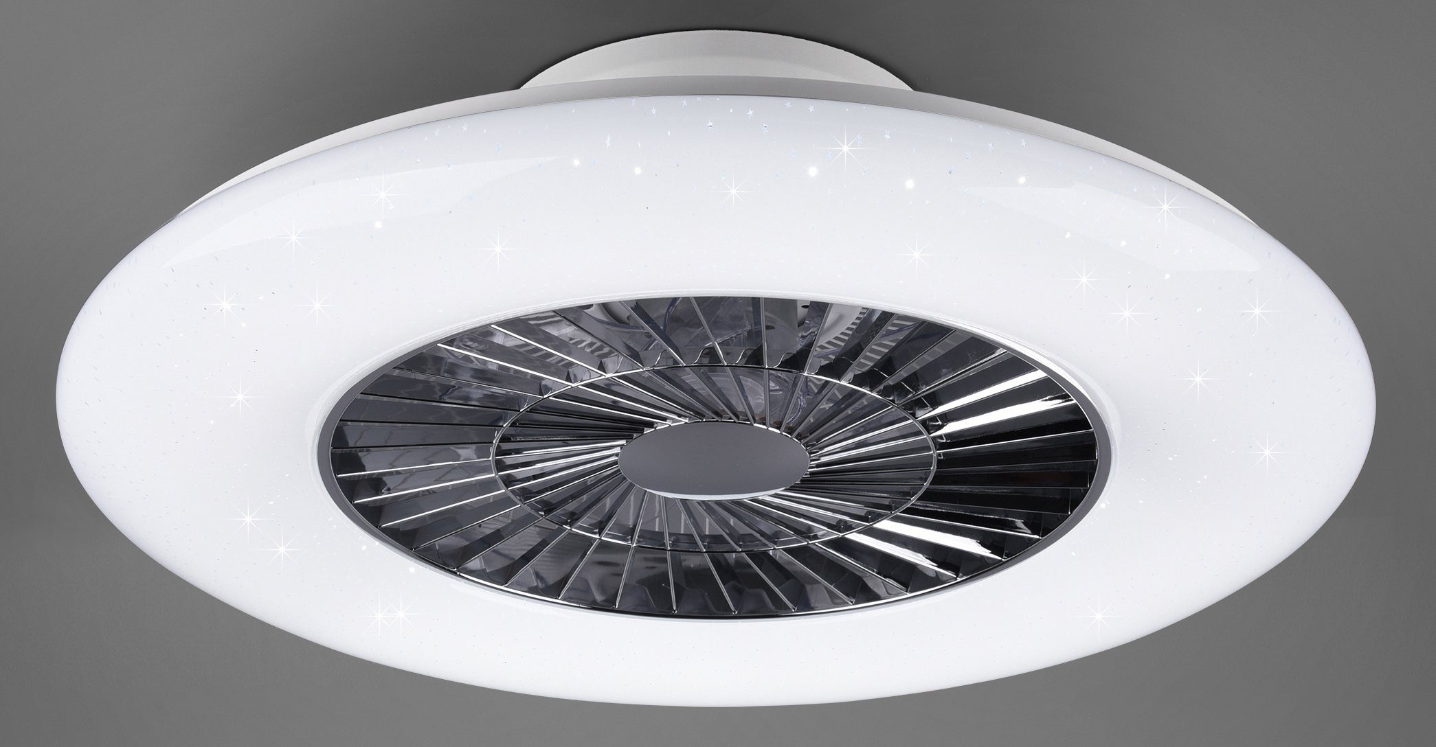 Reality Leuchten LED Deckenleuchte Visby Deckenventilator, Timerfunktion, Ventilatorfunktion, LED fest integriert, Neutralweiß, Deckenlampe, Ventilator, Fernbedienung, Ventilator getrennt schaltbar