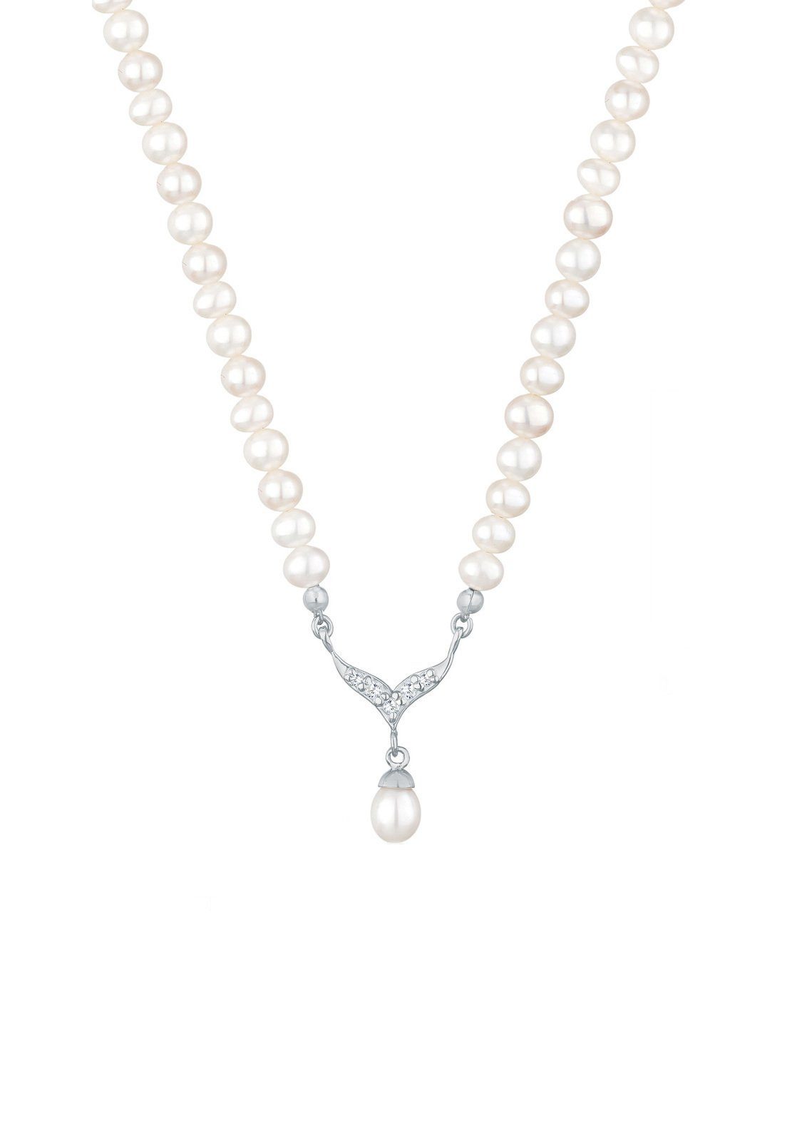 Elli Perlenkette Collier Süßwasserzuchtperle Zirkonia 925 günstig online kaufen