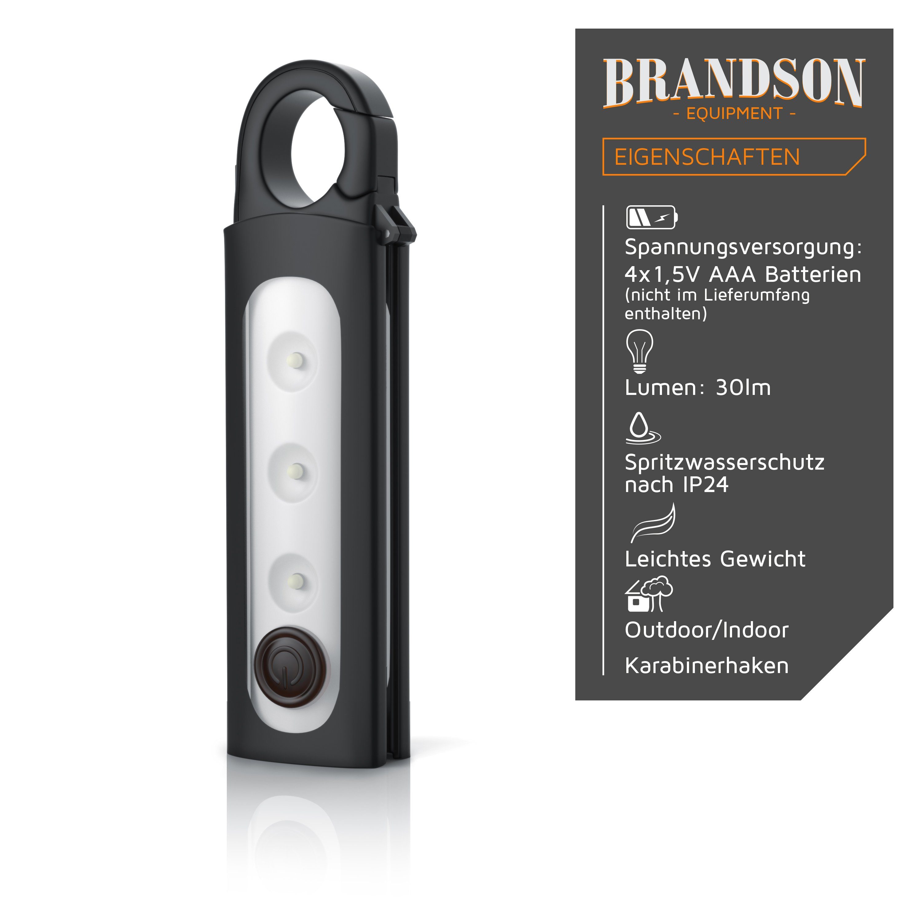 Brandson LED Taschenlampe, Campinglaterne, Multifunktions Lampe mit Haken z günstig online kaufen