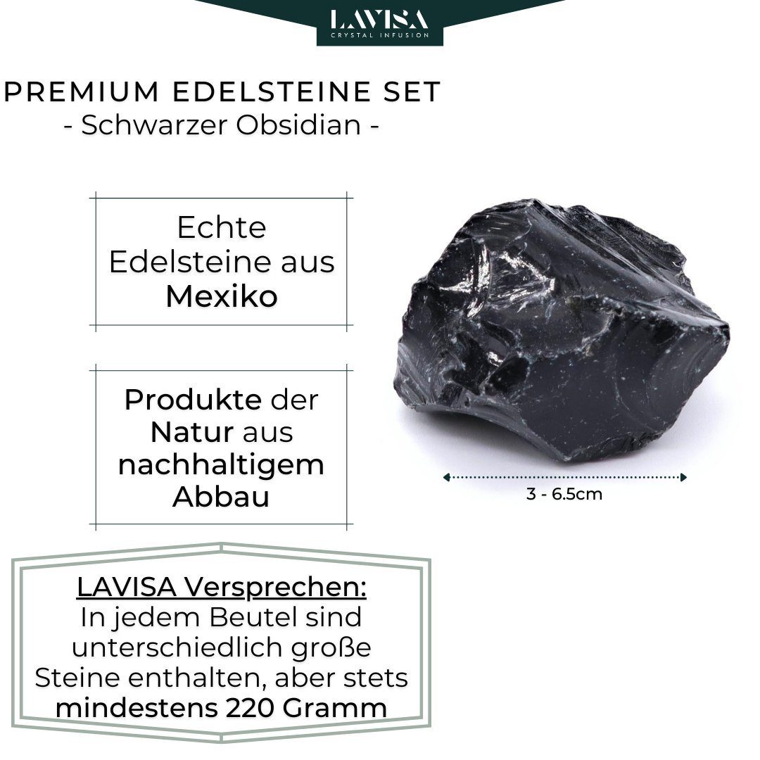 Obsidian Edelstein echte LAVISA Kristalle, Natursteine Dekosteine, Mineralien Edelsteine,