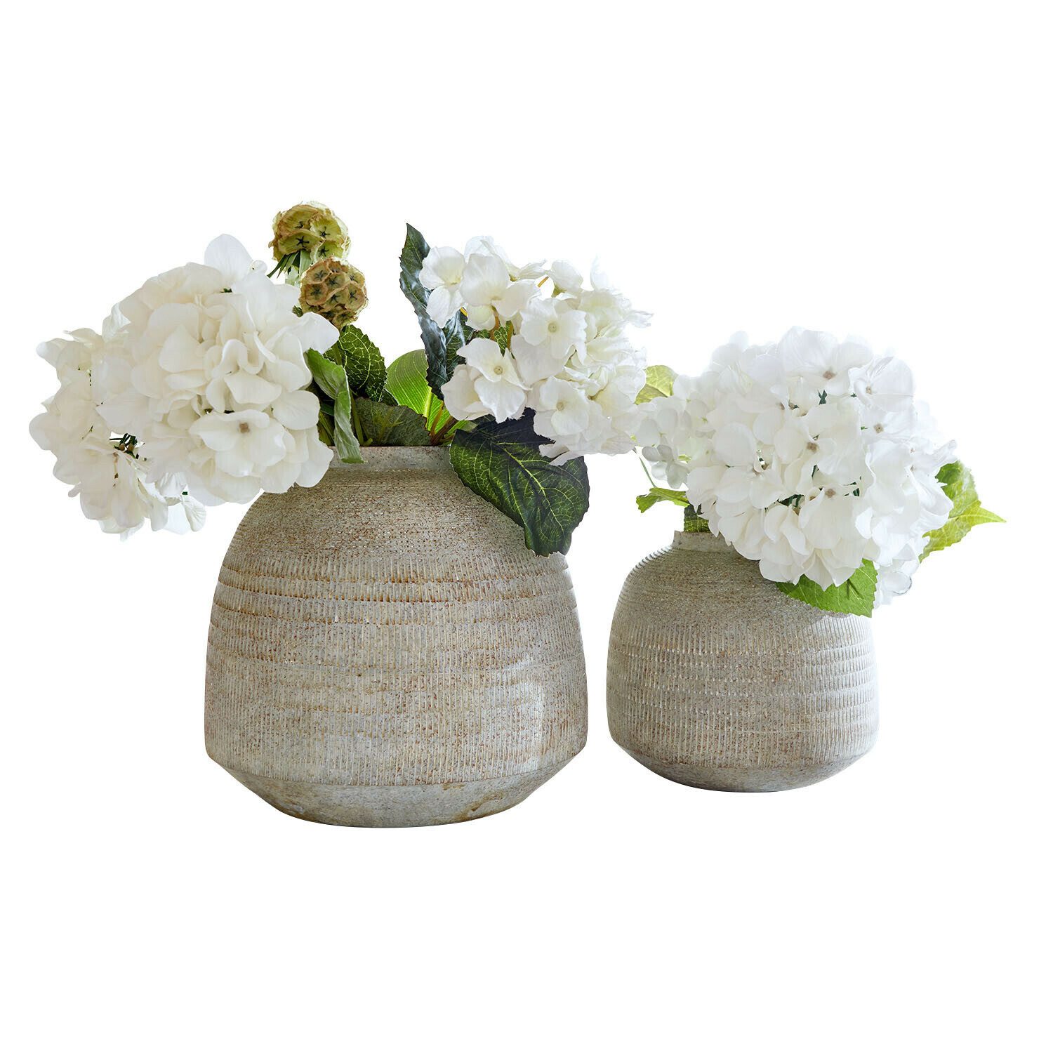 Mirabeau Tischvase Vase 2er Set Ferano beige günstig online kaufen