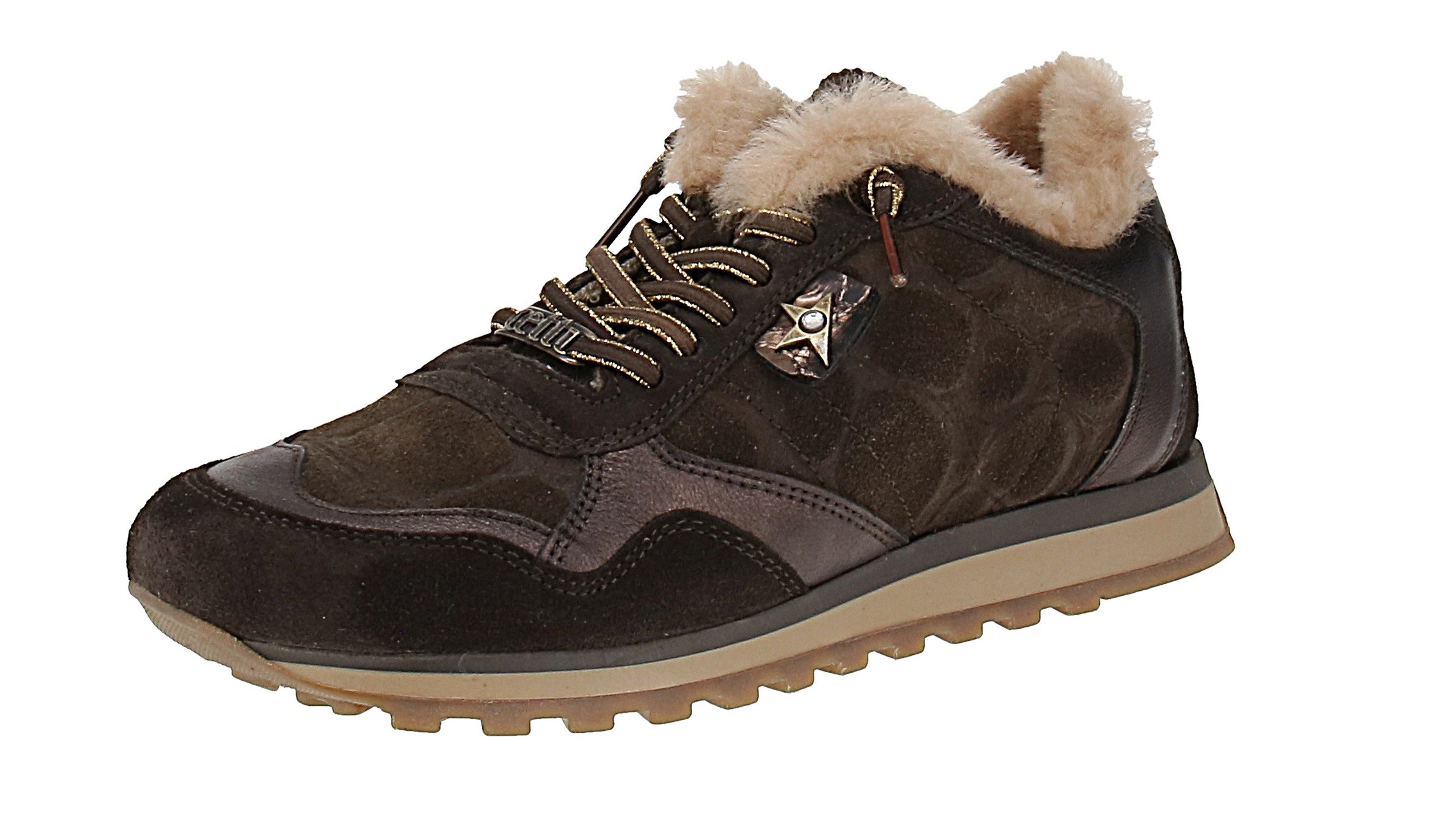 Cetti Cetti C-848 SRA INV27 - Damen Sneaker - Ante-Cocco-Coffee-Pelo Sneaker