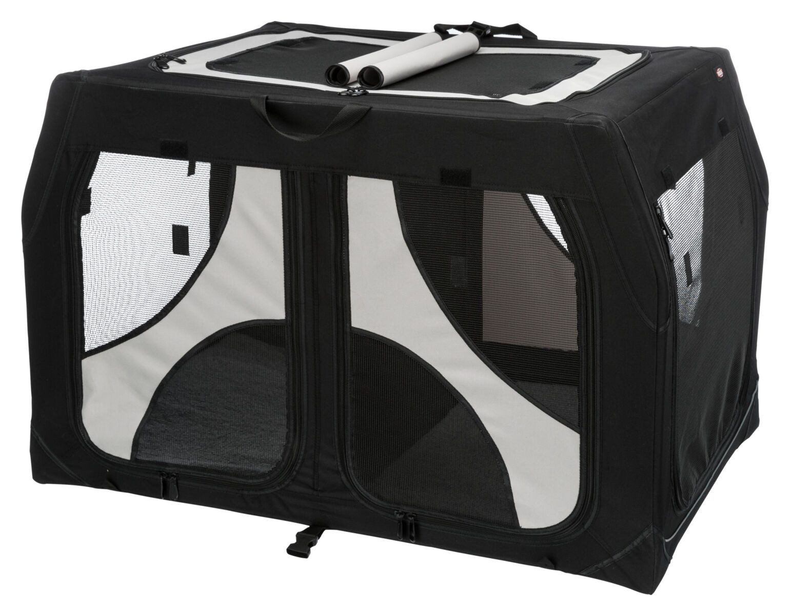 TRIXIE Hunde-Transportbox Hundebox Vario Double - schwarz/grau - 91 × 60 × 61/57 cm