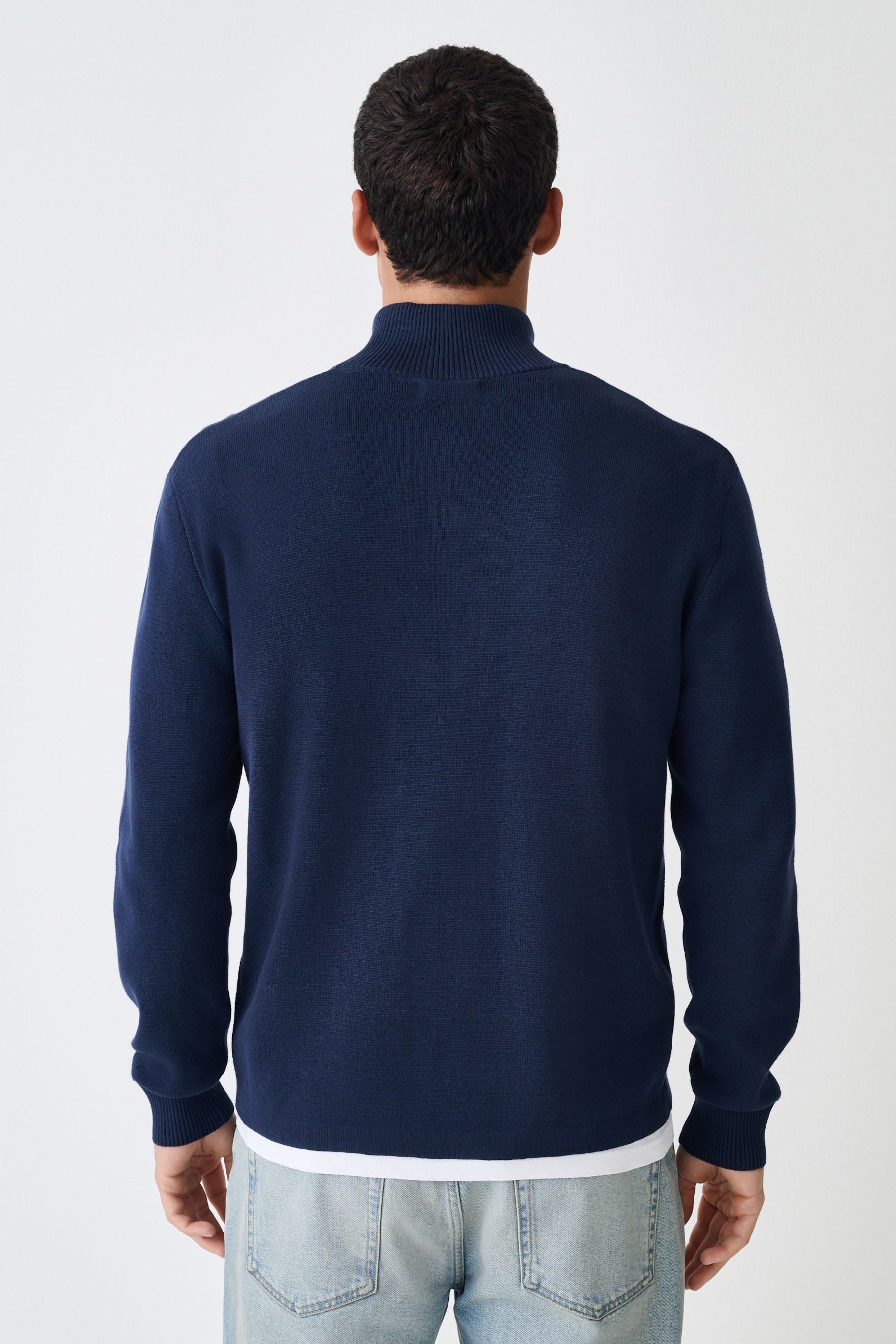 Next Troyer Regular Fit Premium Troyer mit Viertel-RV (1-tlg)