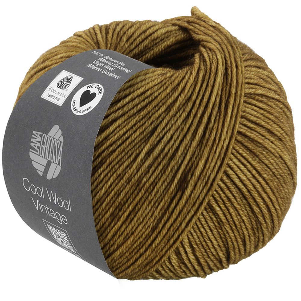 LANA GROSSA COOL WOOL VINTAGE Häkelwolle, 160 m (Ton-in-Ton gefärbte Merinowolle in Vintage-Optik), 50 g