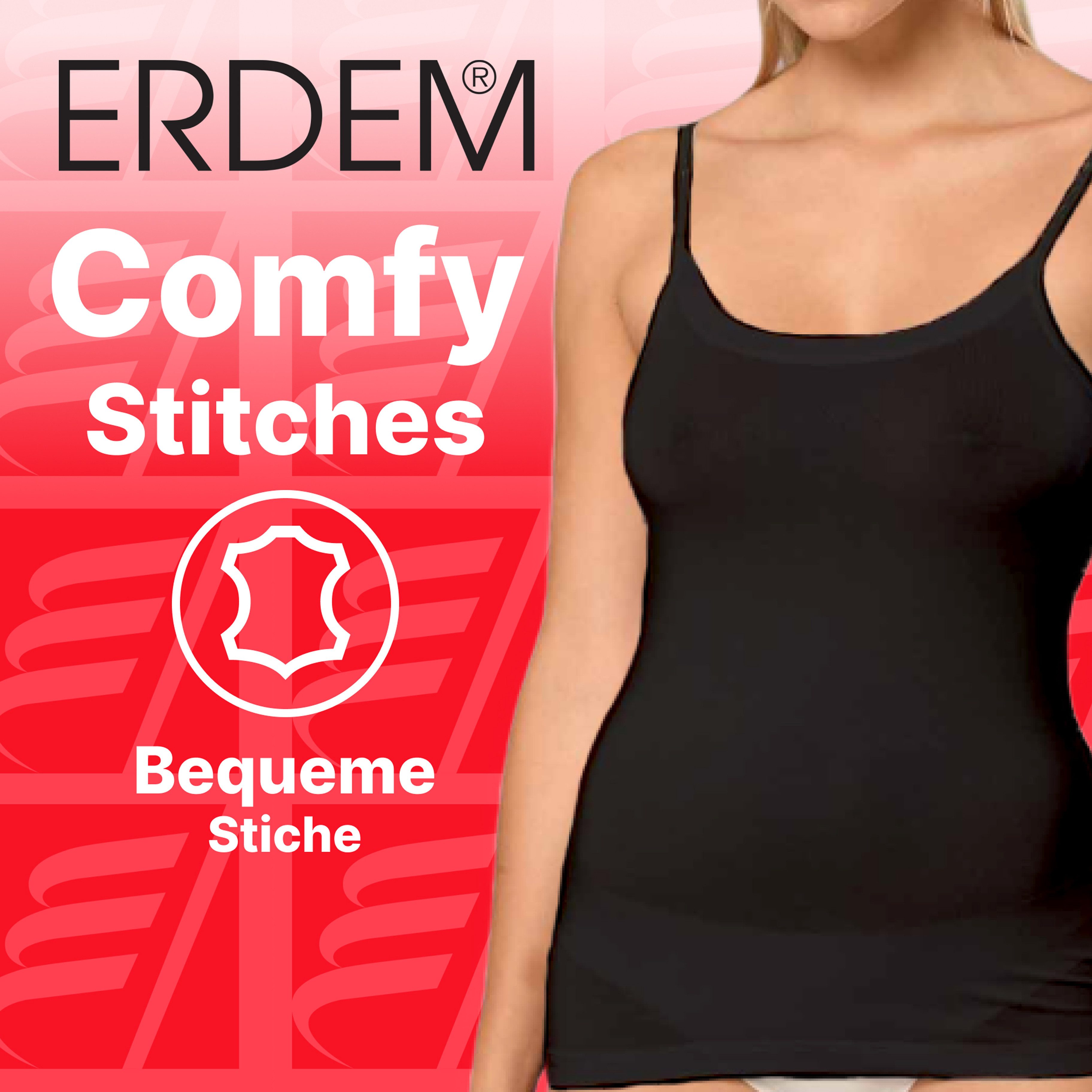 erdem iç giyim Tanktop 3er-Pack Damen Bambus Unterhemden, superdünn, trägerlos, 95% Bambus