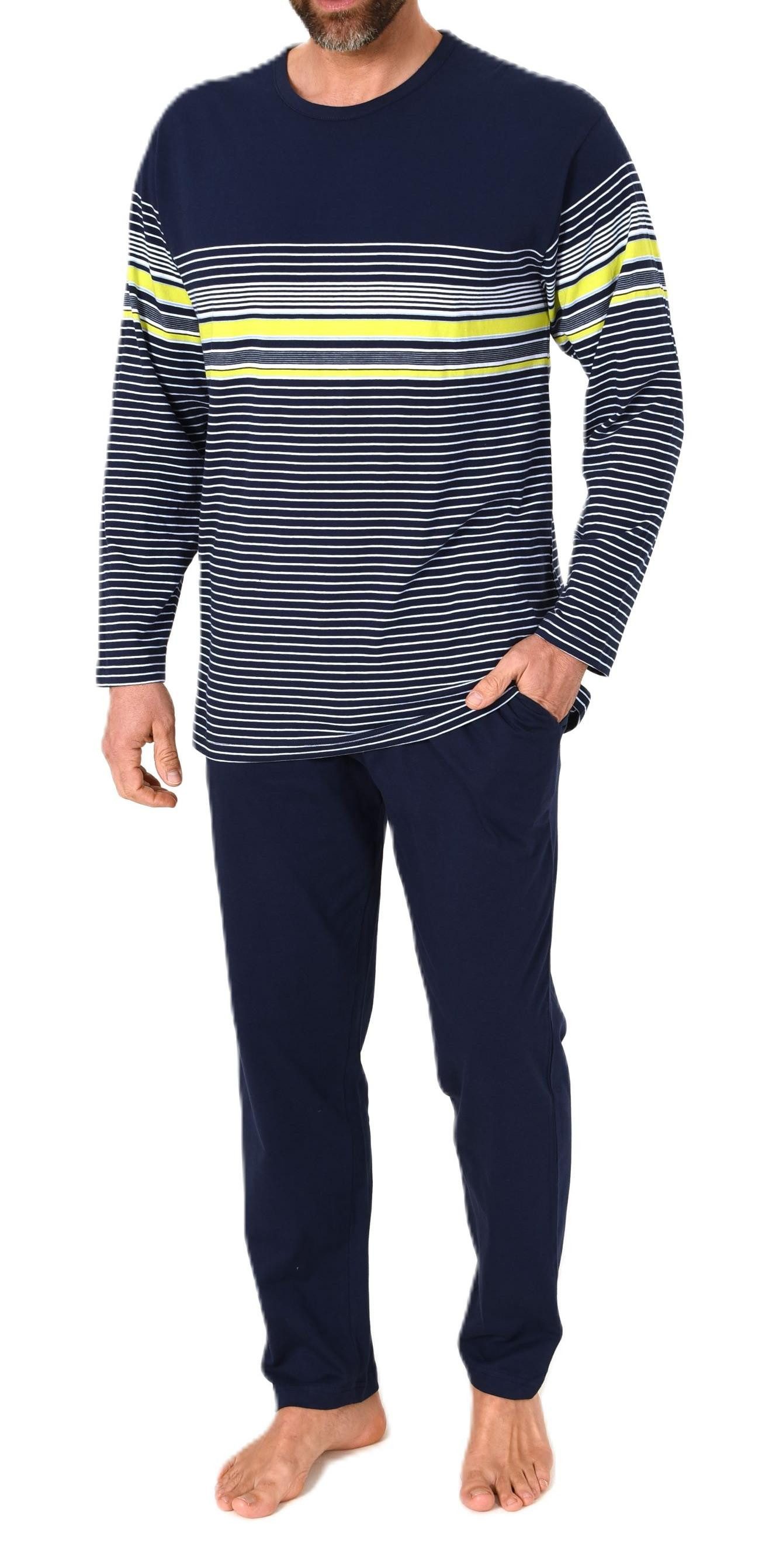 Normann Pyjama Normann Herren Schlafanzug Pyjama lang in eleganter Streifen günstig online kaufen