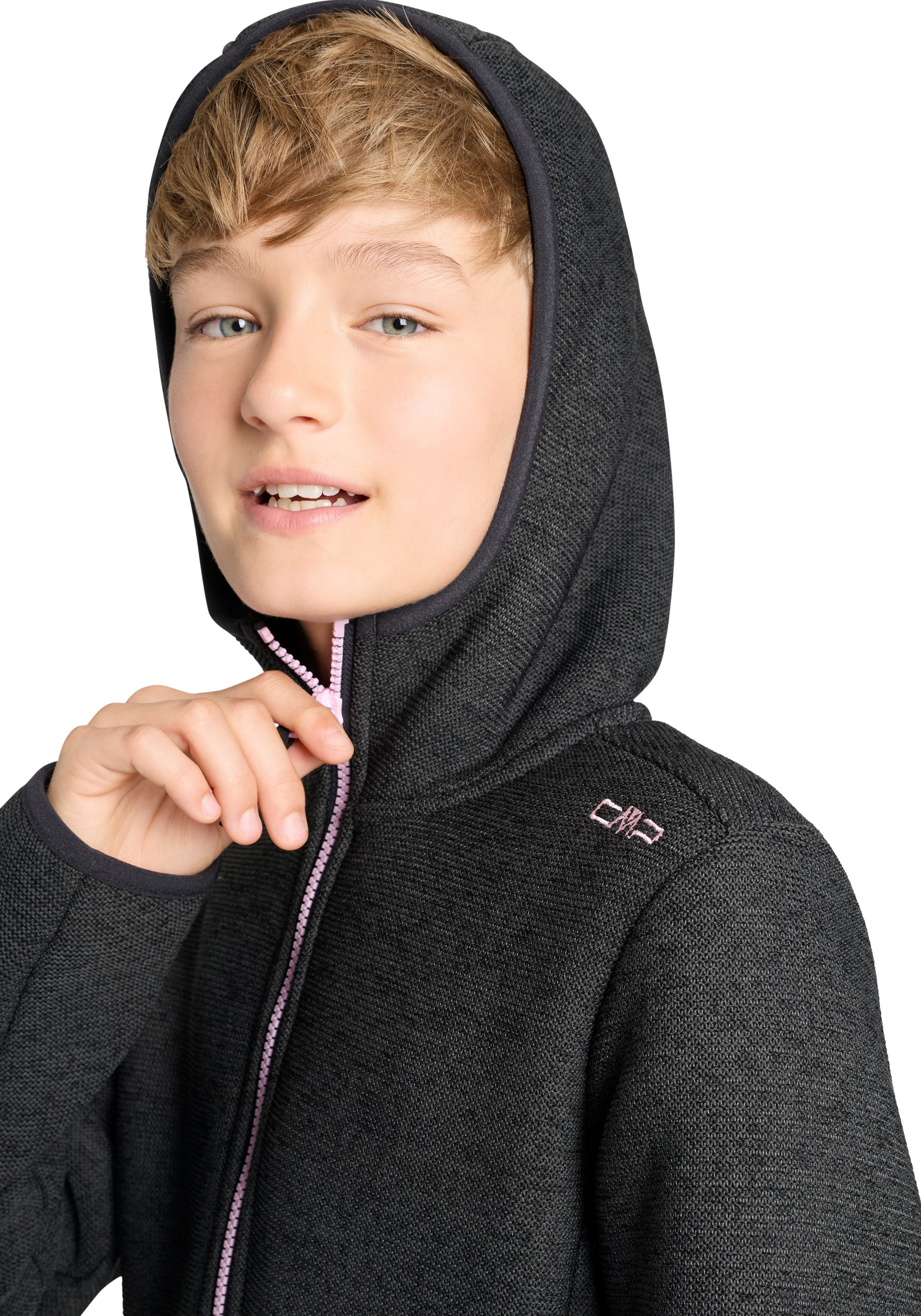 CMP Strickfleecejacke mit fester Kapuze, für Sportmode und Outdoormode