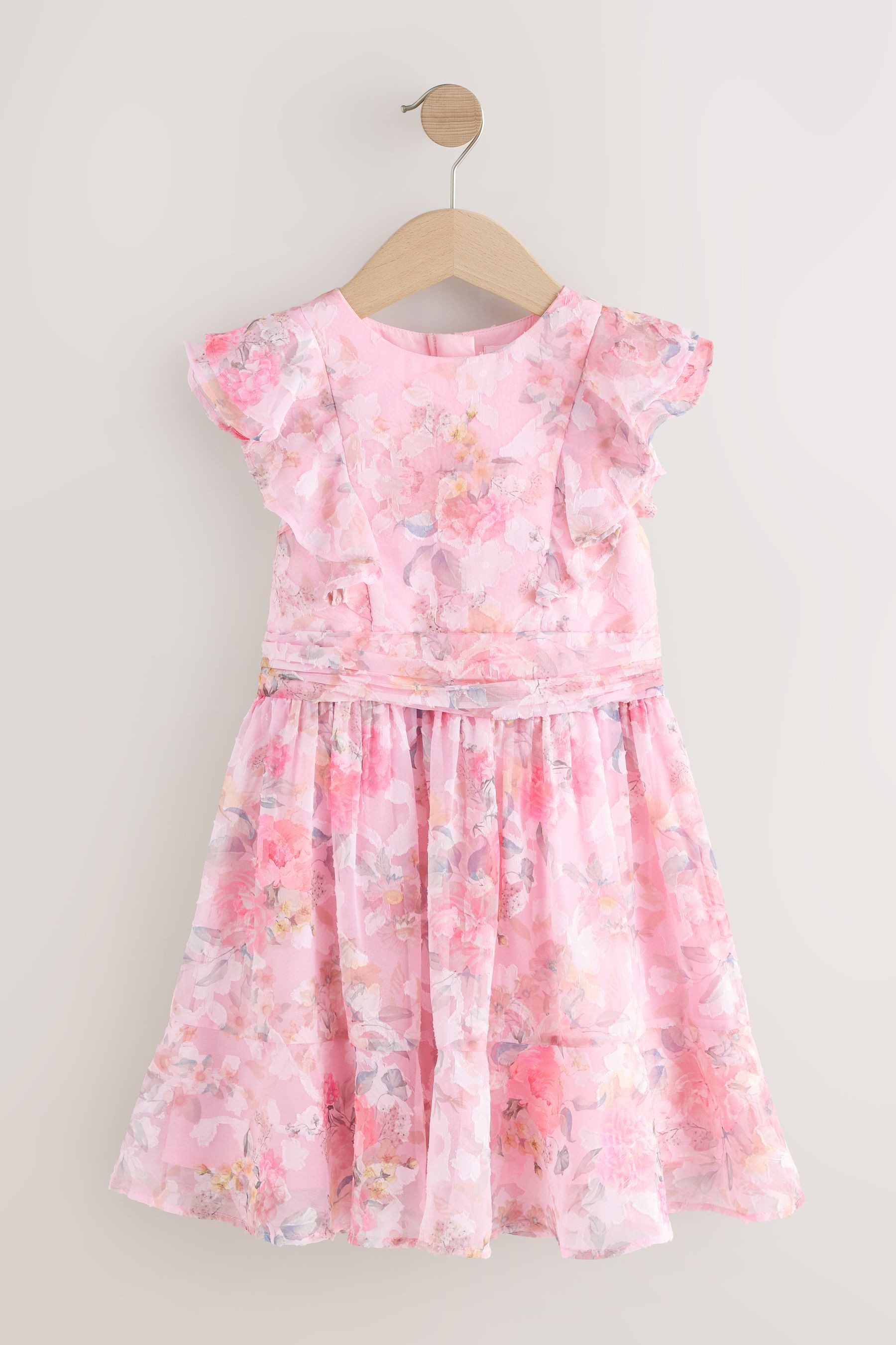 Partykleid Partykleid mit Raffung und Blumenmuster