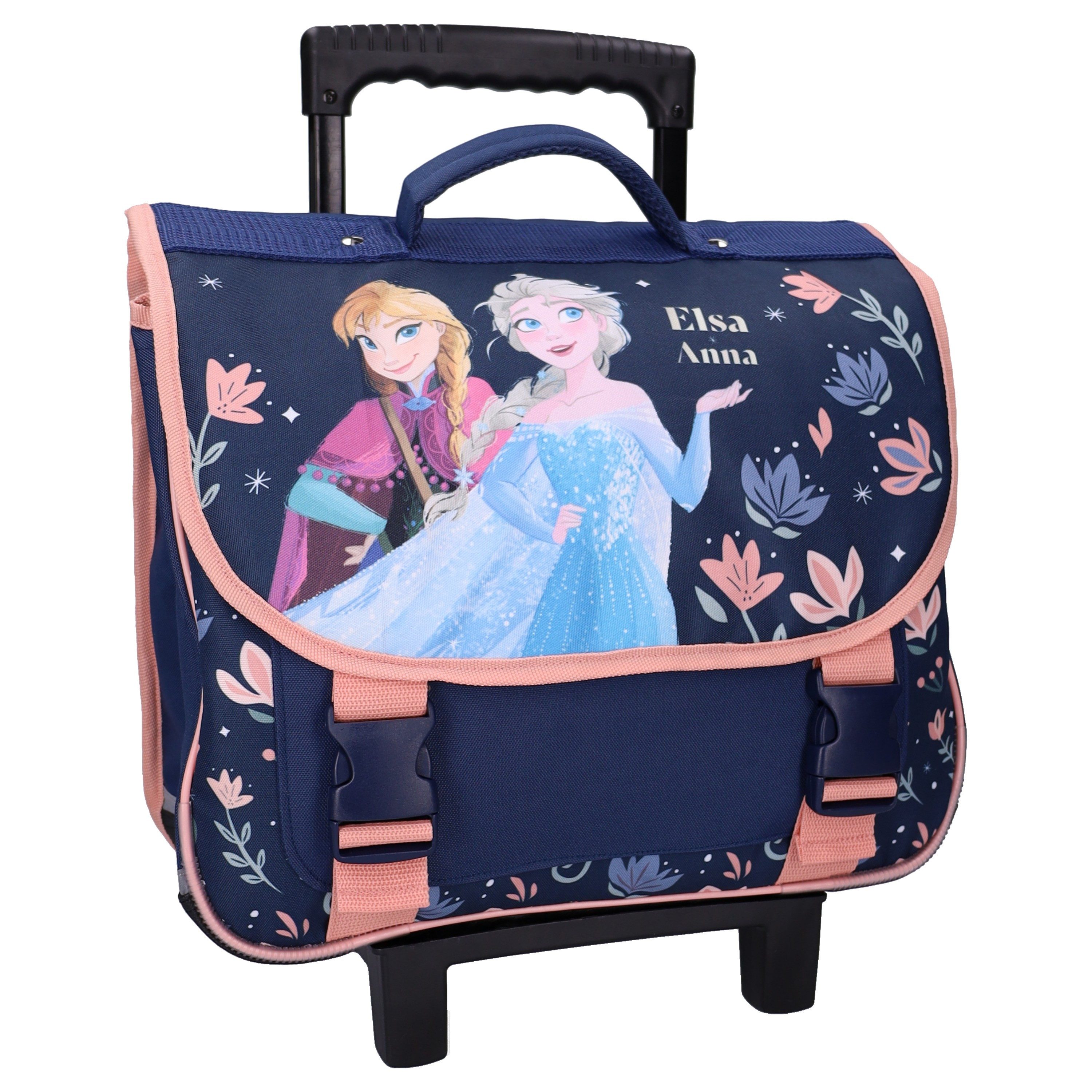Disney Frozen Kinderrucksack Louder Than Love Trolley Schulrucksack Elsa Anna mit Rollen Blau
