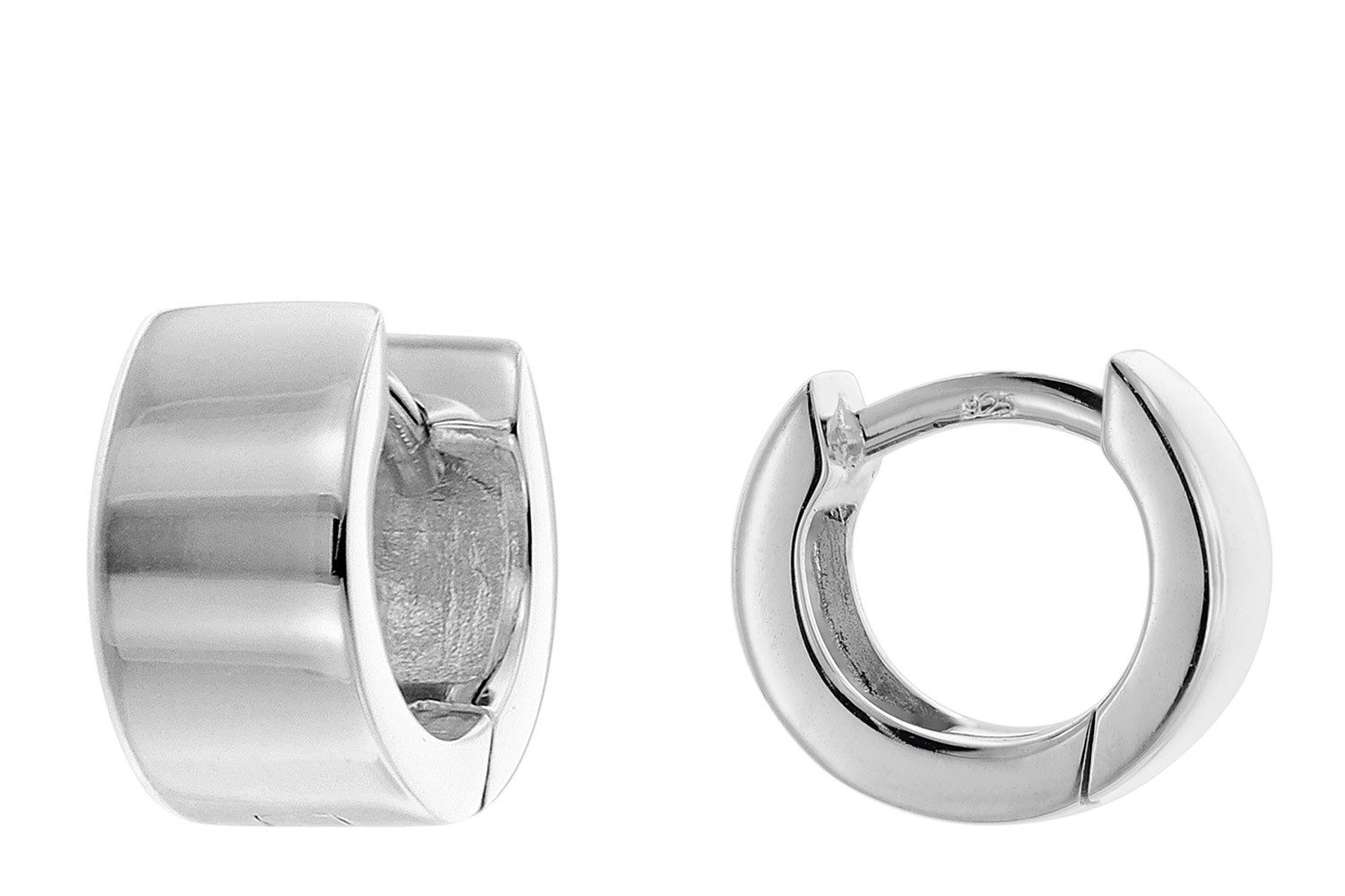 trendor Paar Creolen 41584, für Damen und Herren 925 Silber Klapp Ø 10 mm