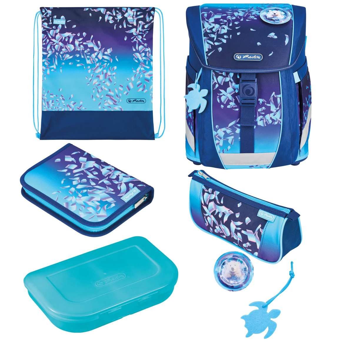Herlitz Schulranzen FiloActive XL Plus Blue Ice Schulranzen-Set Mädchen Polyester Blau