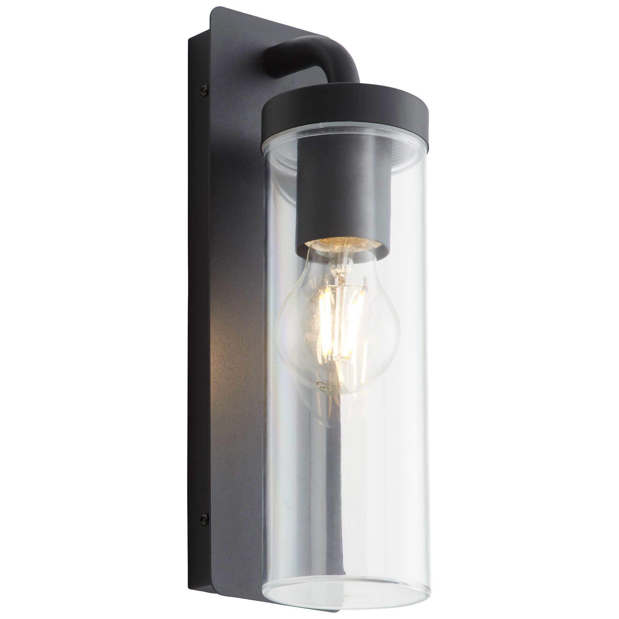 Brilliant Außen-Wandleuchte Aosta, ohne Leuchtmittel, Außenwandlampe hängend schwarz matt