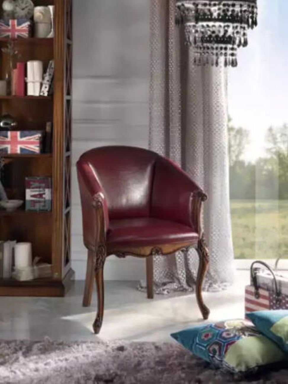 Design Sessel), 1 Sessel Neu Rot Italy Polster Luxus Sitzer in (1-St., Sessel Made Couch JVmoebel