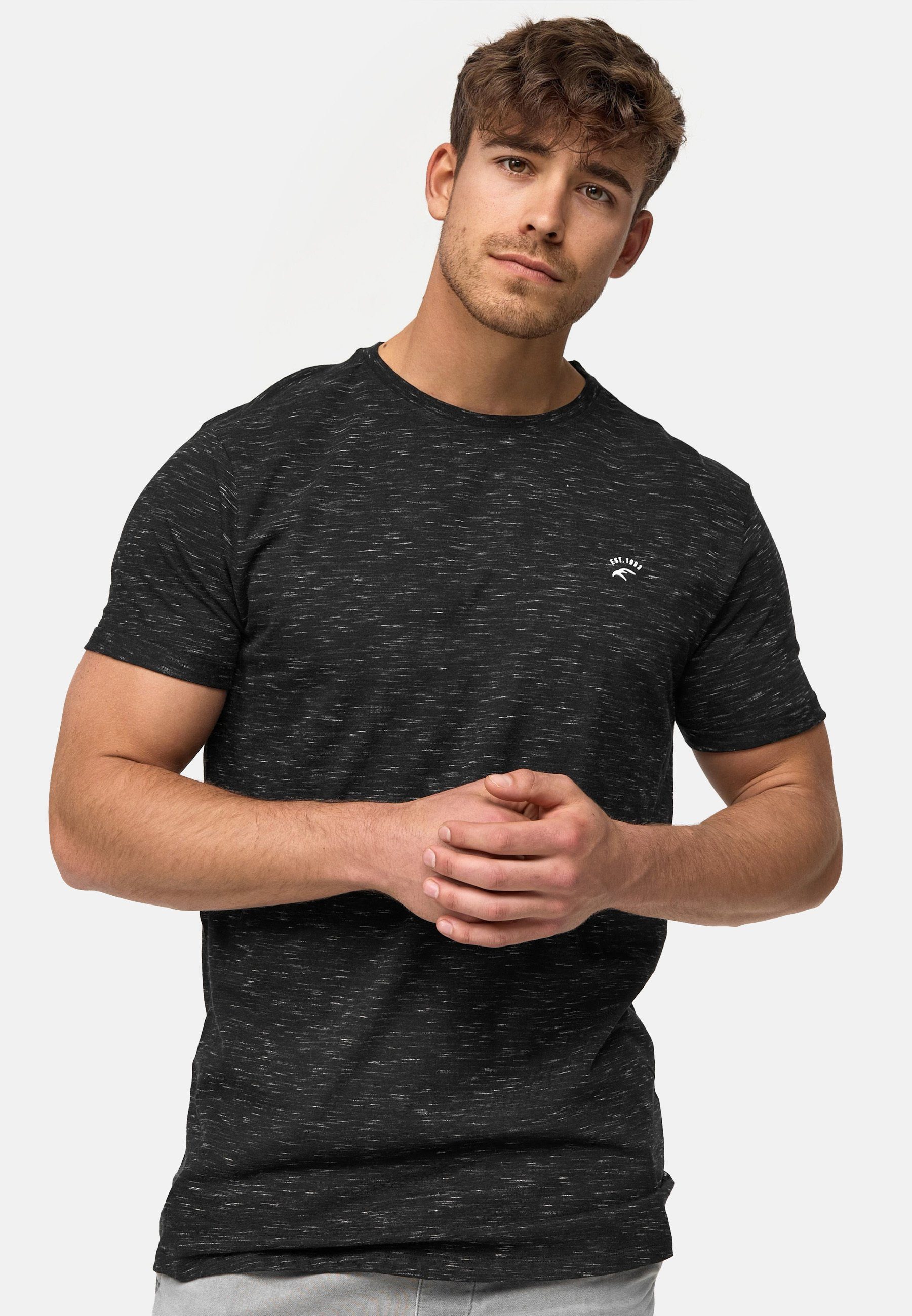 Indicode T-Shirt Herren Kloge Shirt Tee Herrenshirt mit dezentem Label-Deta günstig online kaufen
