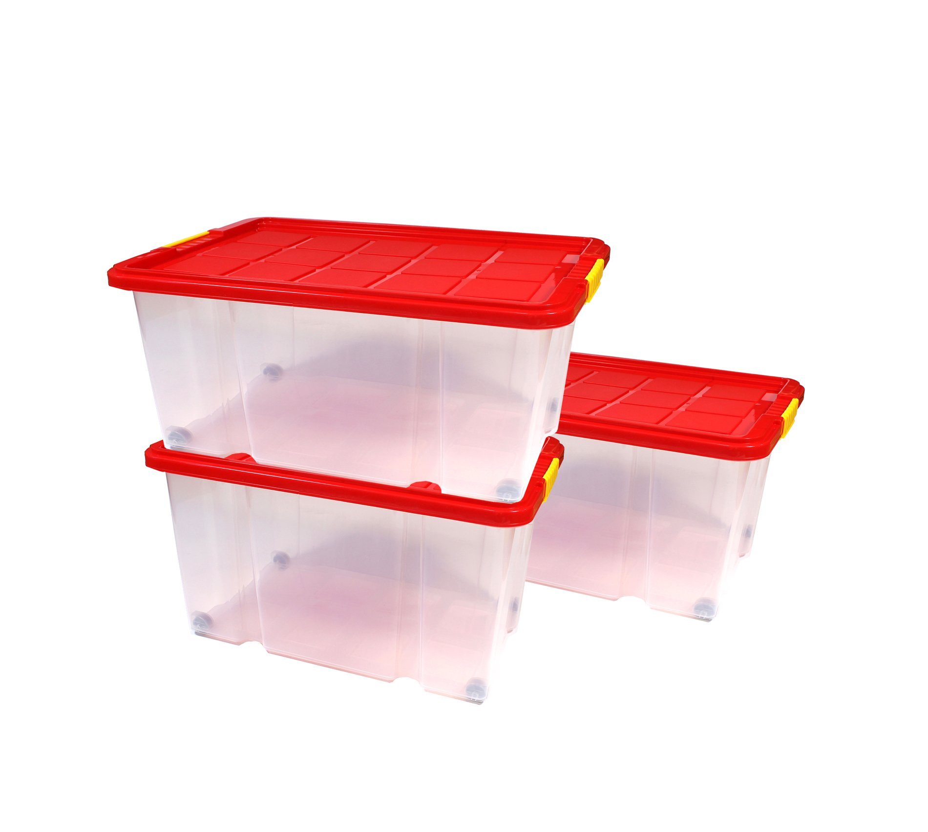 BigDean Aufbewahrungsbox »3er Set Eurobox mit Deckel und Rollen 60 X 44