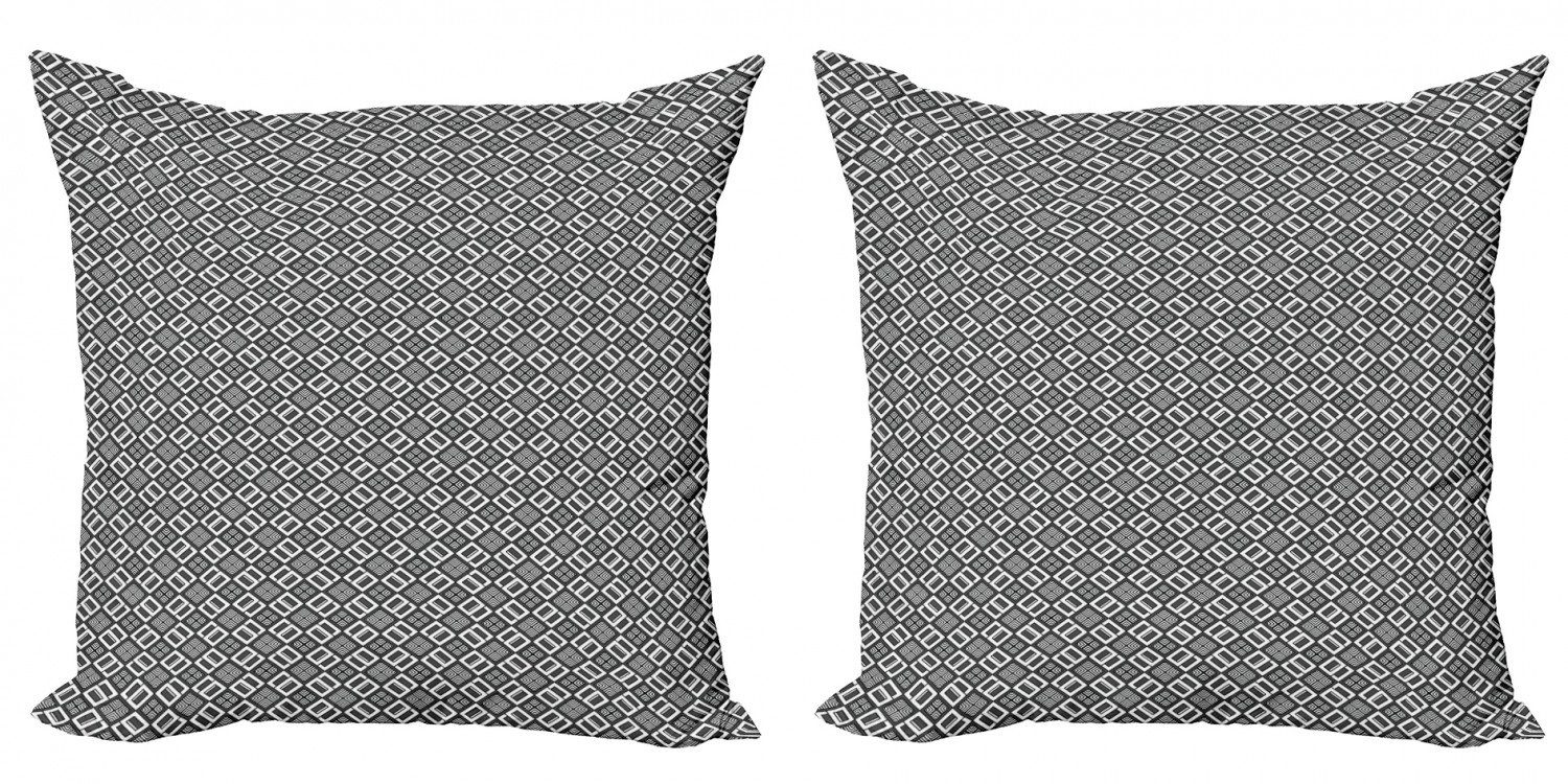 Doppelseitiger gestaffeltes Kissenbezüge Art Quadrat Accent (2 Stück), Modern Digitaldruck, Abakuhaus Deco