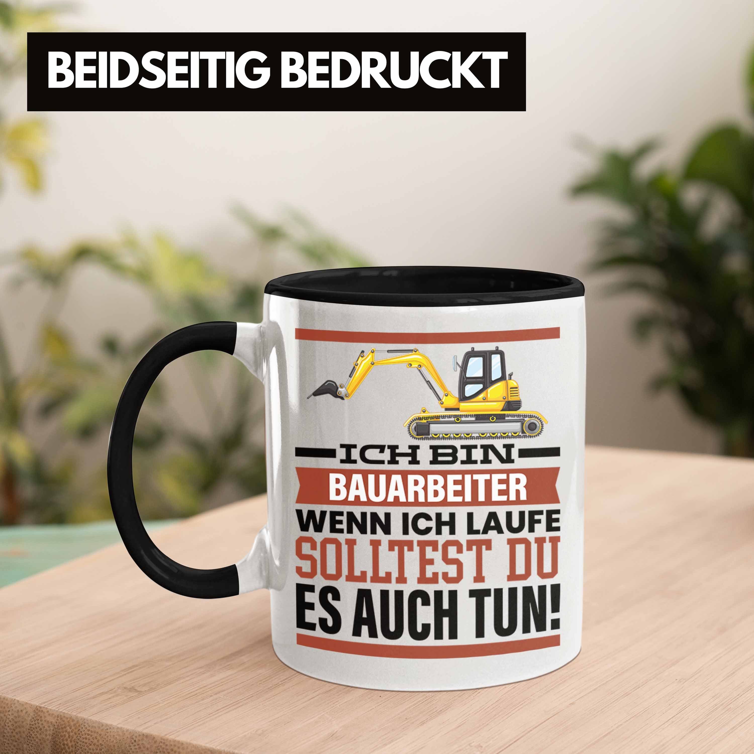 Geschenk Tasse Trendation Tasse Renne Ich Spruch S Wenn Schwarz Männer Bauarbeiter Geschenkidee