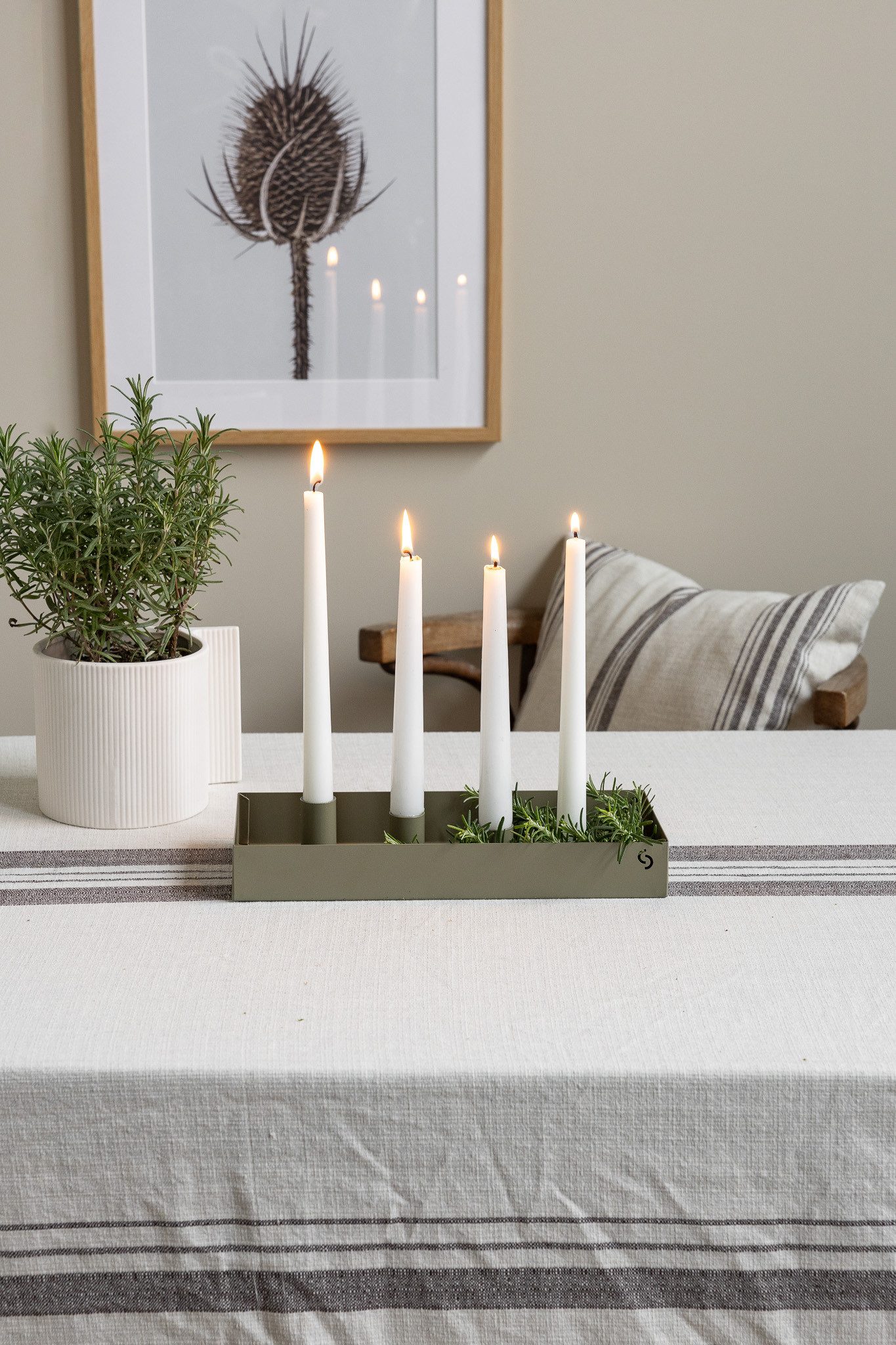 Storefactory Scandinavia Kerzenständer Kerzenhalter SUND 4er grün, 30x13x4cm