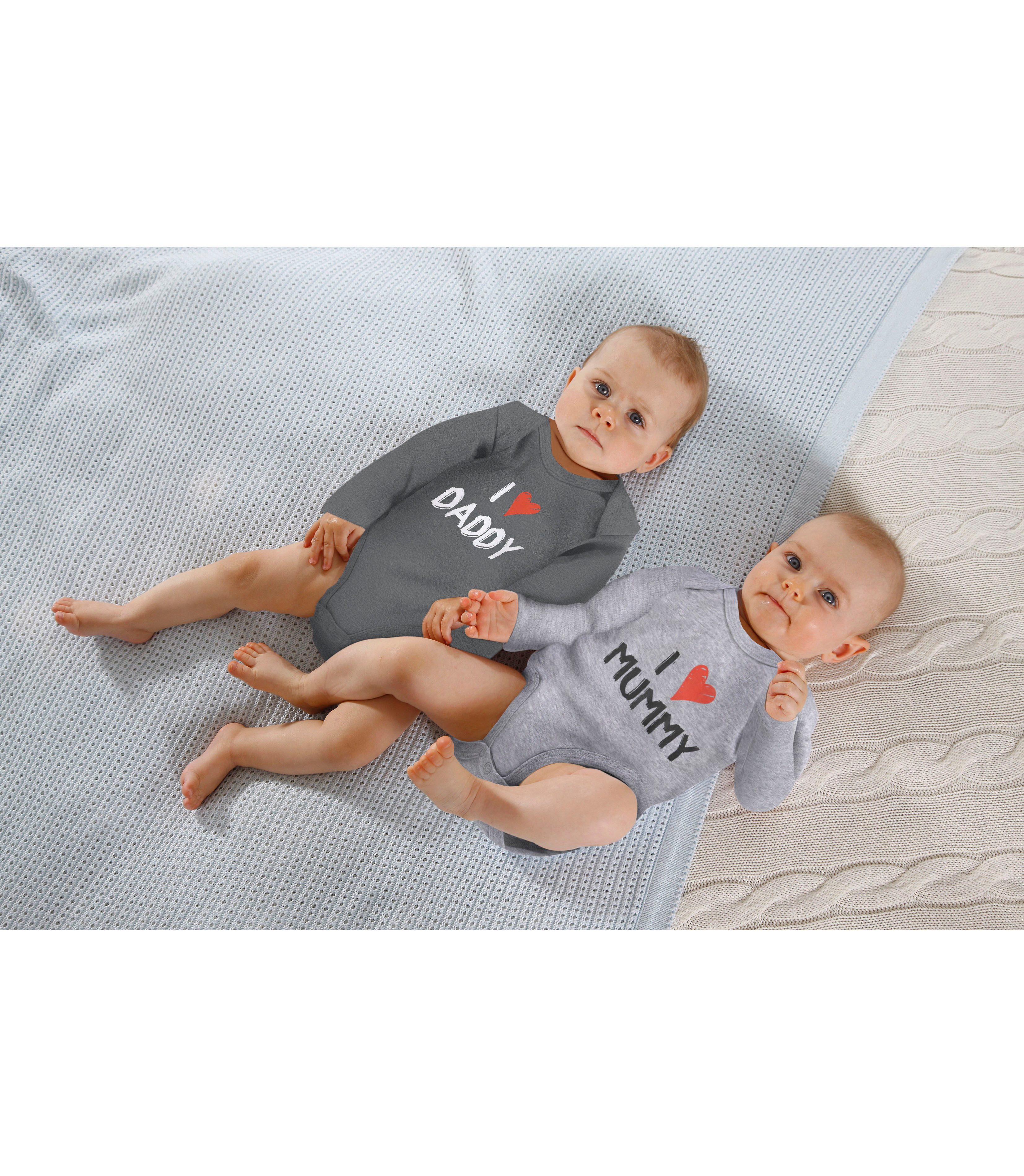 KIDSWORLD long-sleeved bodysuit 2-pack baby bodysuits, Mummy & Daddy (pack, 2-piece) made of organic cotton