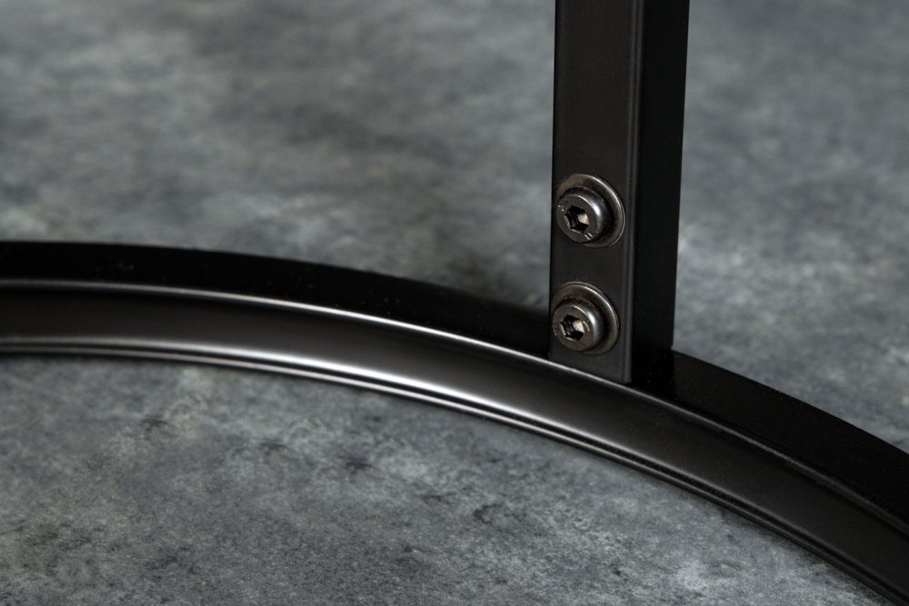 LebensWohnArt Beistelltisch Elegantes Beistelltisch Marmor-Dekor 2er 50cm Set MARMO schwarz-weiss