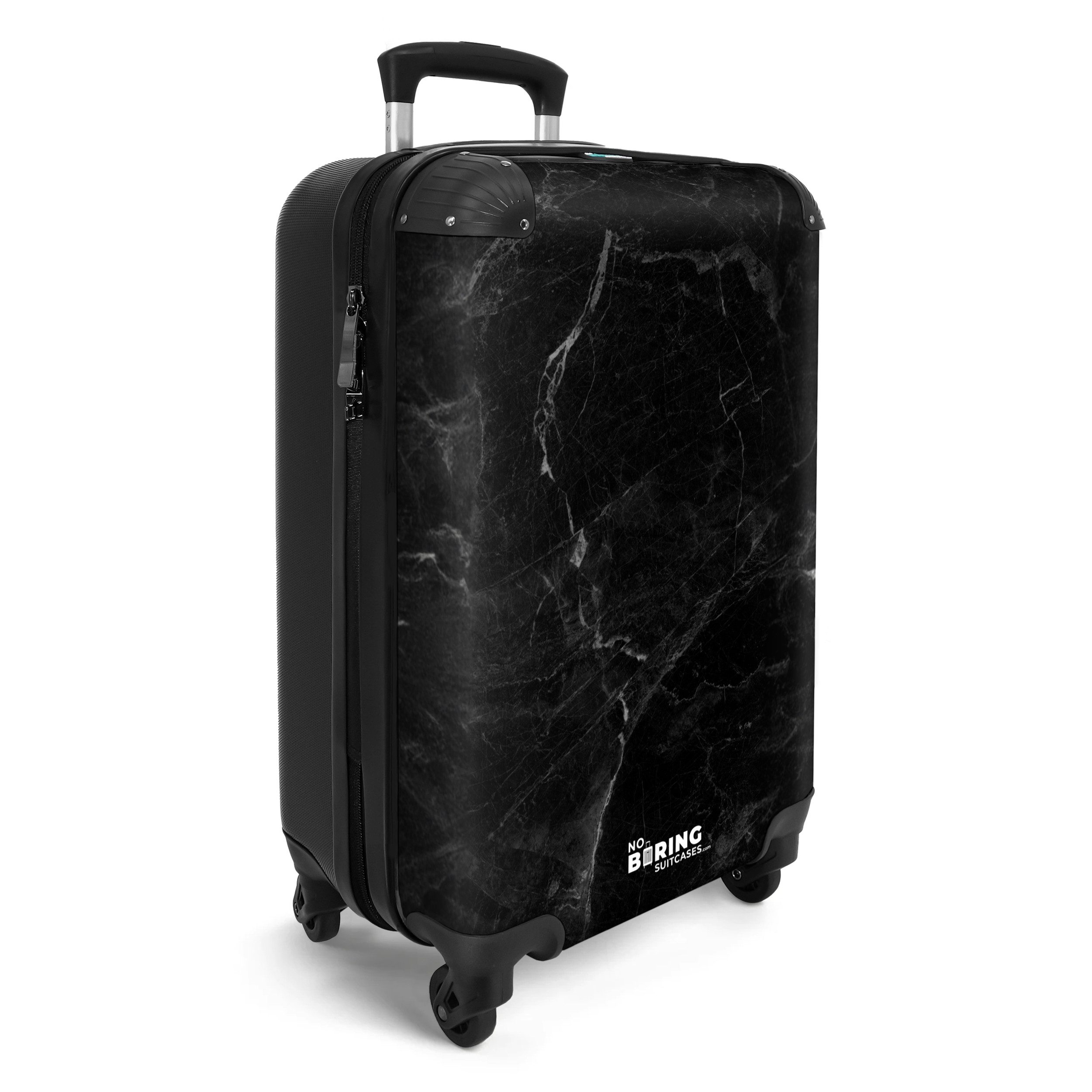 NoBoringSuitcases.com© Hartschalen-Trolley Marmor - Schwarz - günstig online kaufen
