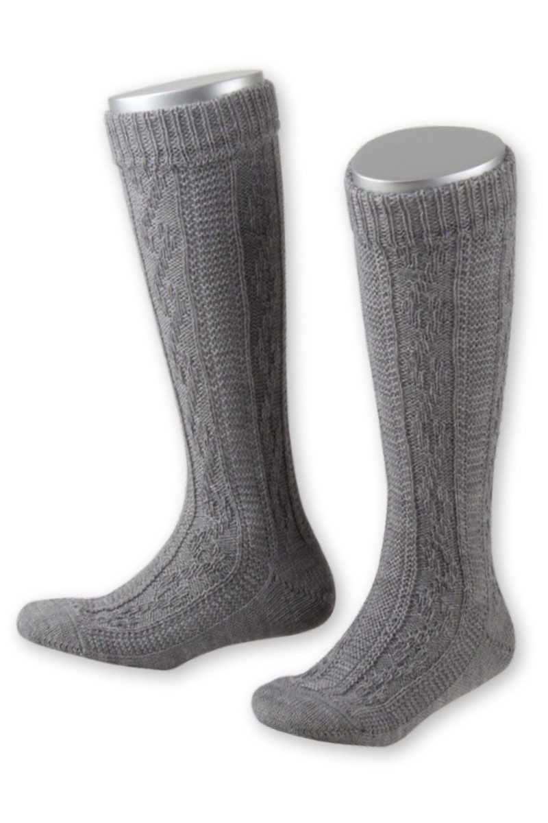 Lusana Trachtensocken Kurzhosenstrümpfe Kinder - L320G - mittelgrau