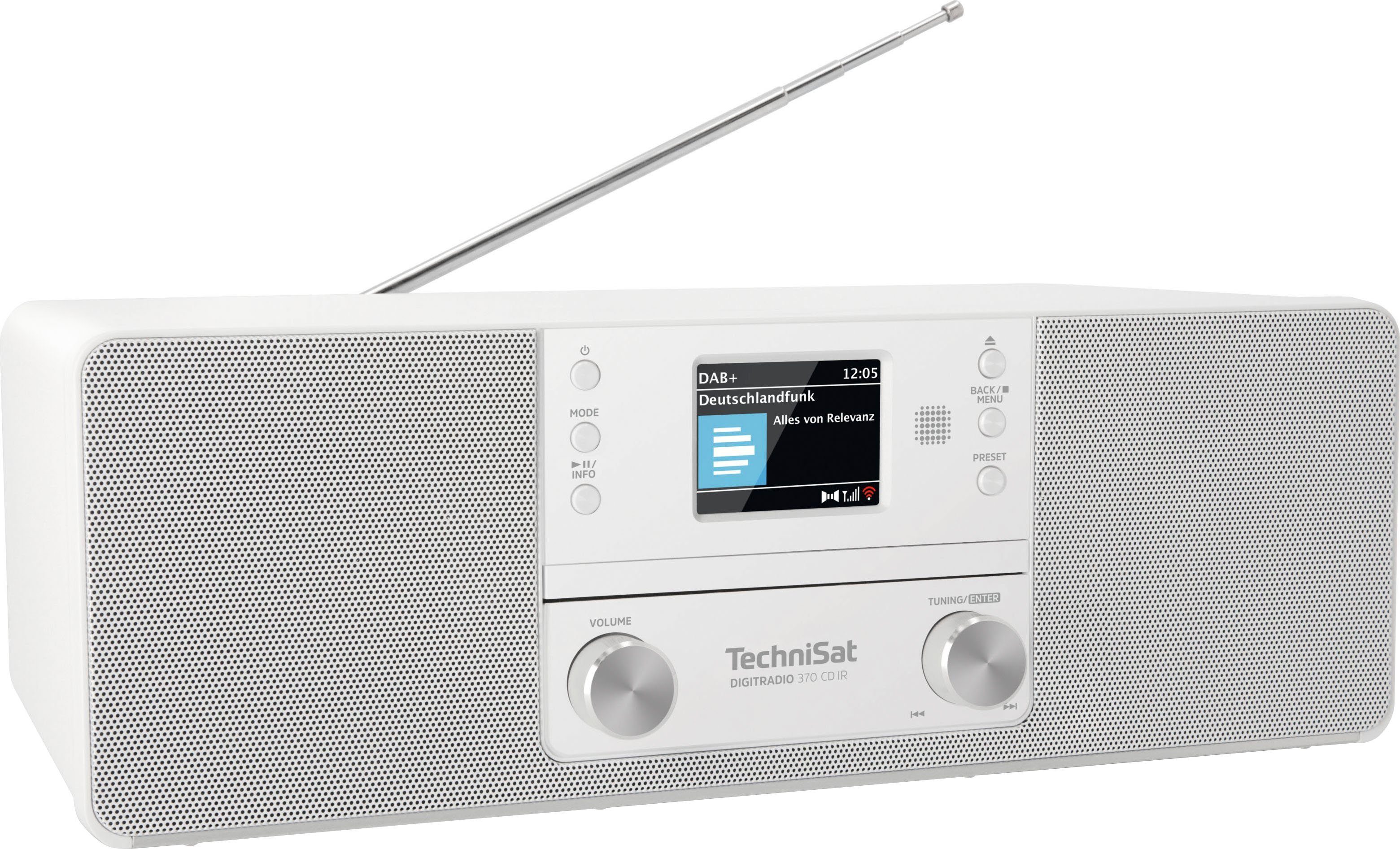 TechniSat DIGITRADIO 370 (DAB) weiß RDS, IR 10 UKW mit CD (Digitalradio W) (DAB), Digitalradio