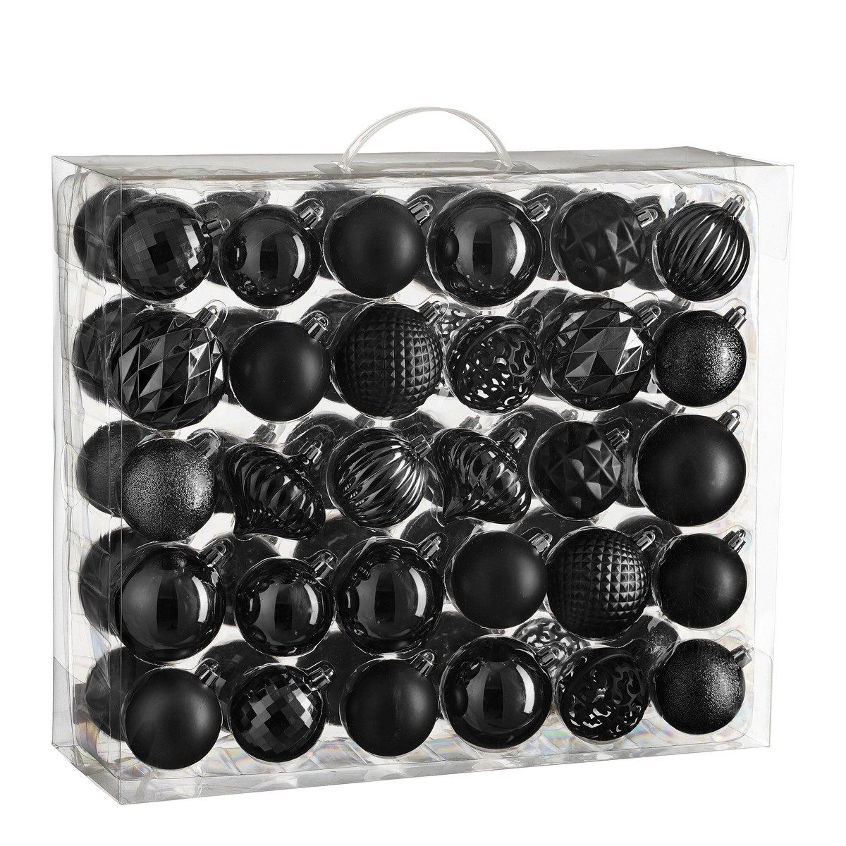 Mica Decorations Weihnachtsbaumkugel Mica Decorations Baum Dekoration bruchfest schwarz 60 Stueck - d7cm