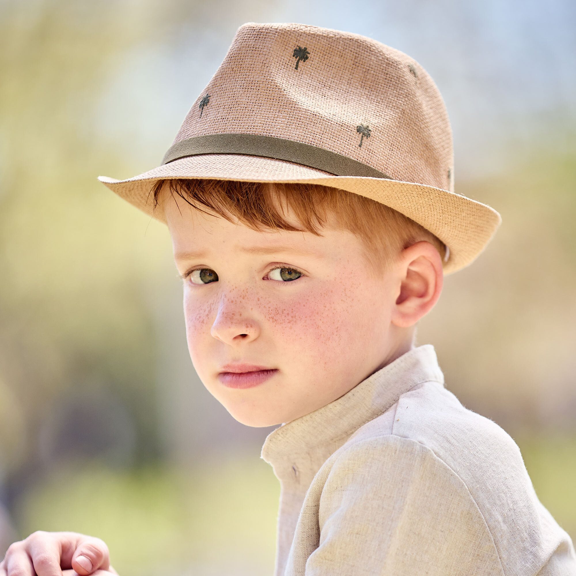 MAXIMO Strohhut KIDS BOY-Trilby Palmen Futter (1-St)