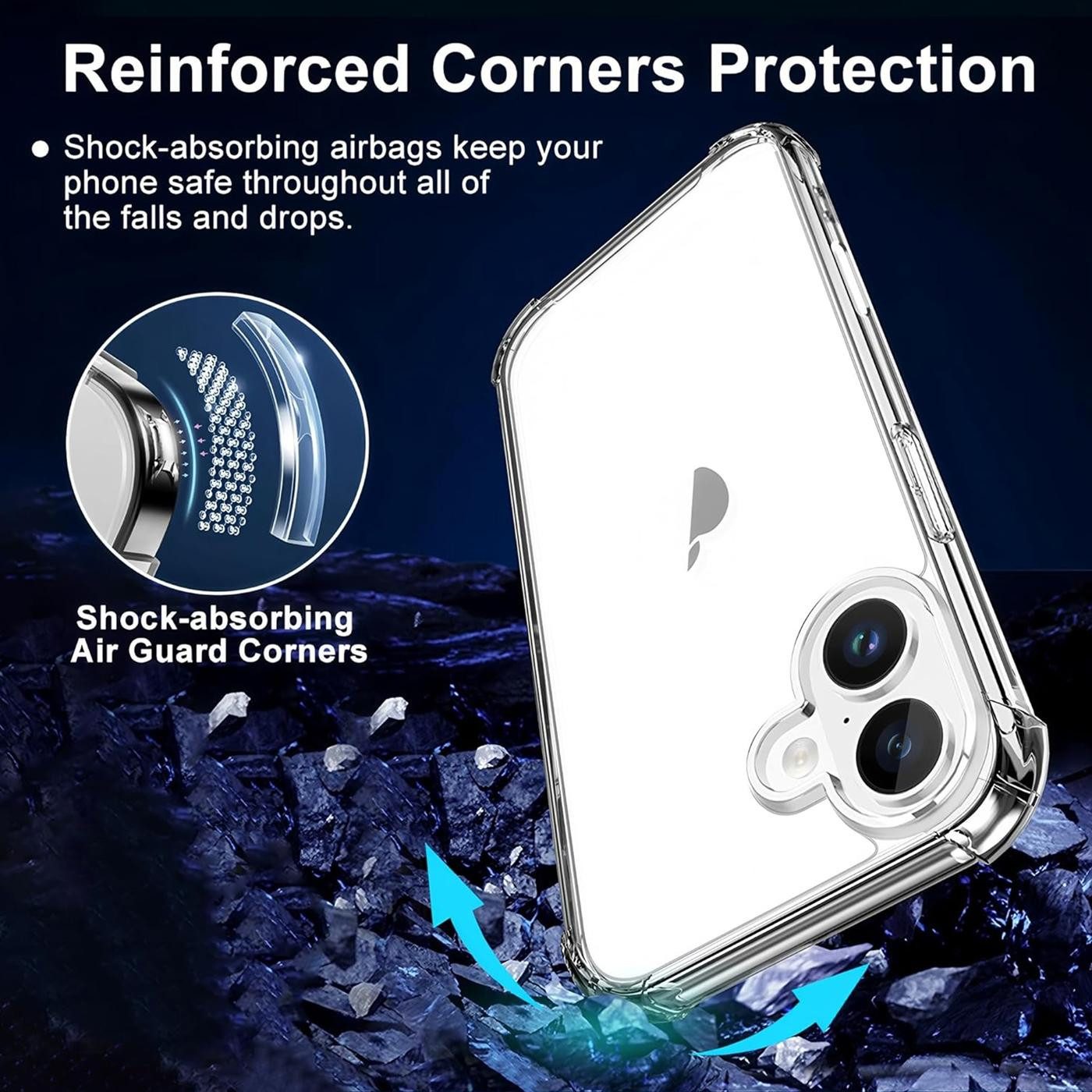 CoolGadget Handyhülle Anti Shock Rugged Case für Apple iPhone 17 6,3 Zoll, Slim Cover Kantenschutz Schutzhülle für iPhone 17 Hülle Transparent – Bild 4 von 5